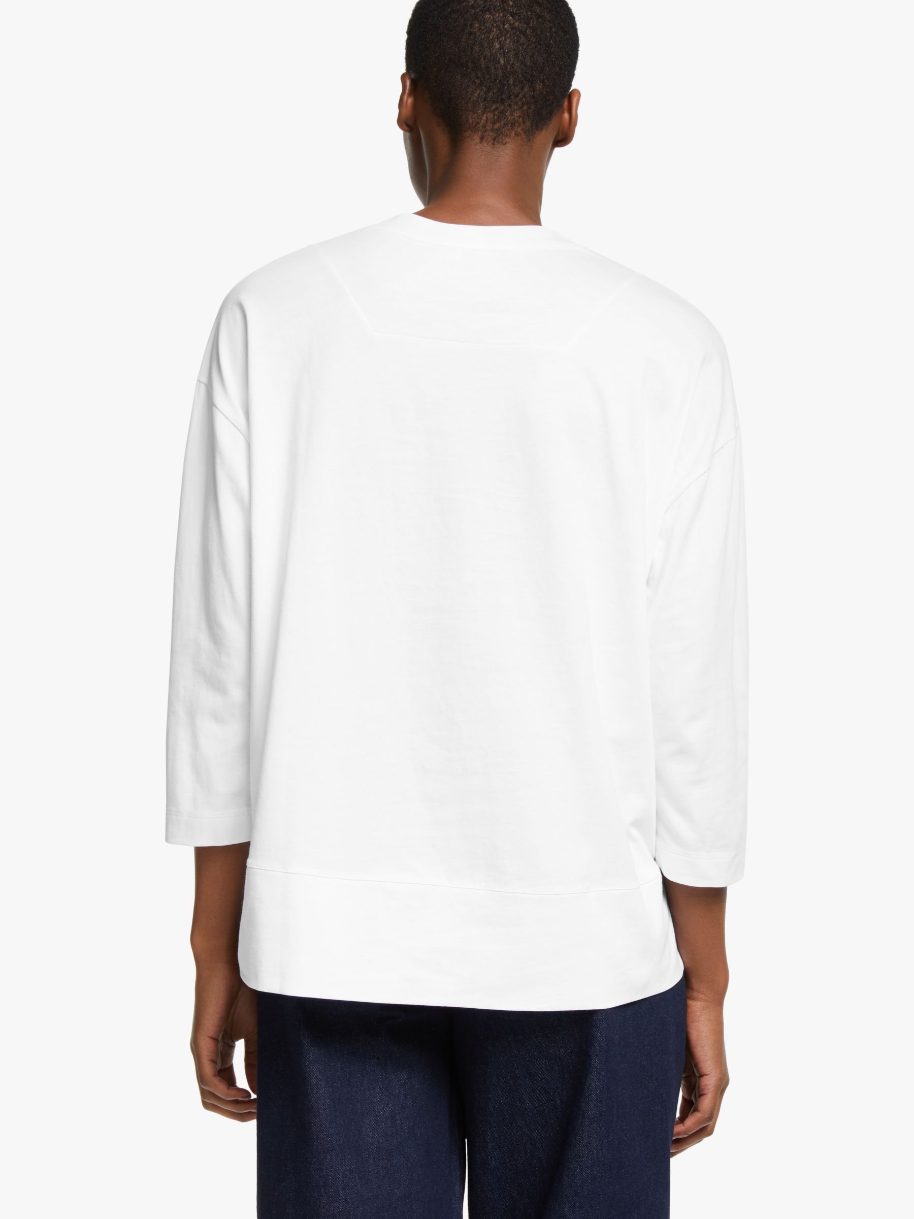 Kin 3/4 Sleeve T-Shirt, White at John Lewis & Partners
