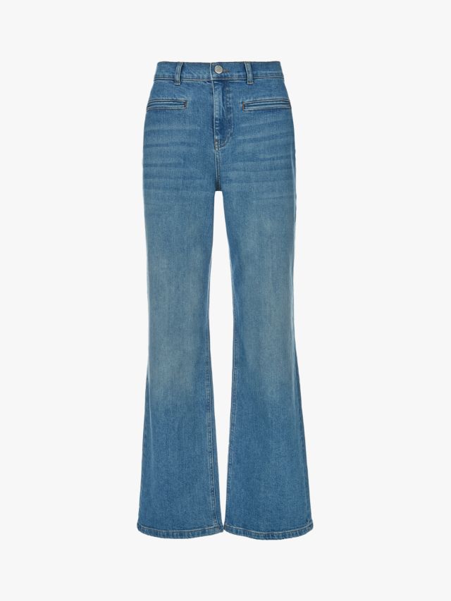 Mint Velvet High Waist Flared Jeans, Dark Blue at John Lewis