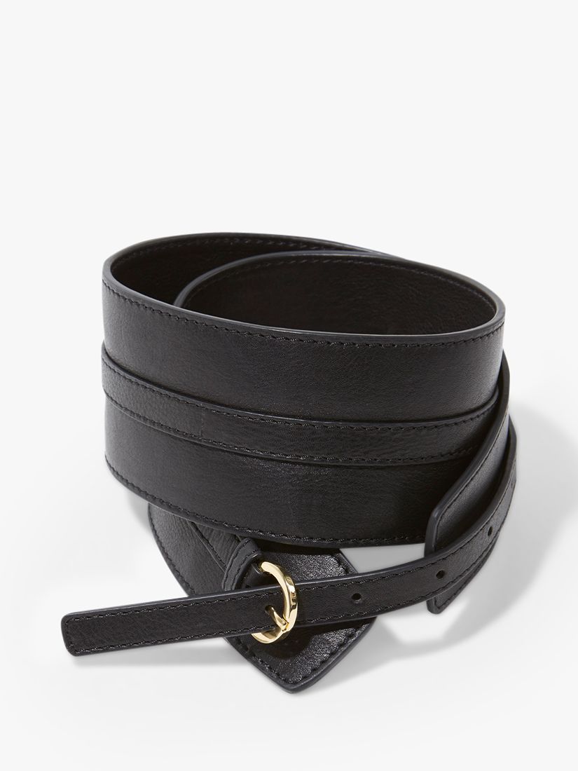 Mint Velvet Wide Leather Belt, Black at John Lewis & Partners