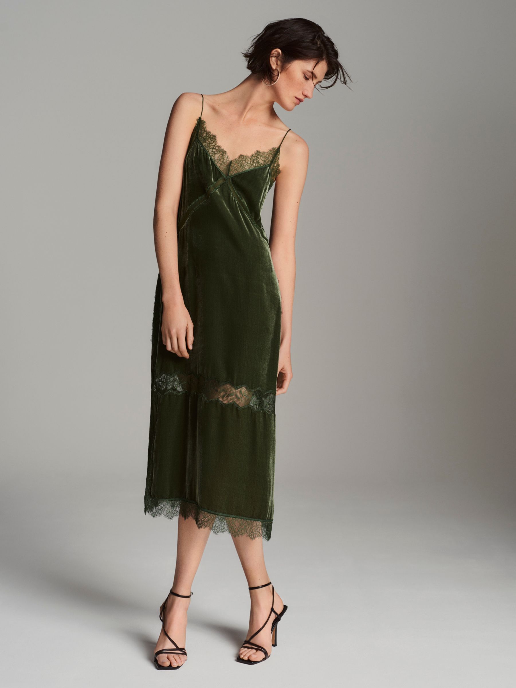 green velvet slip dress