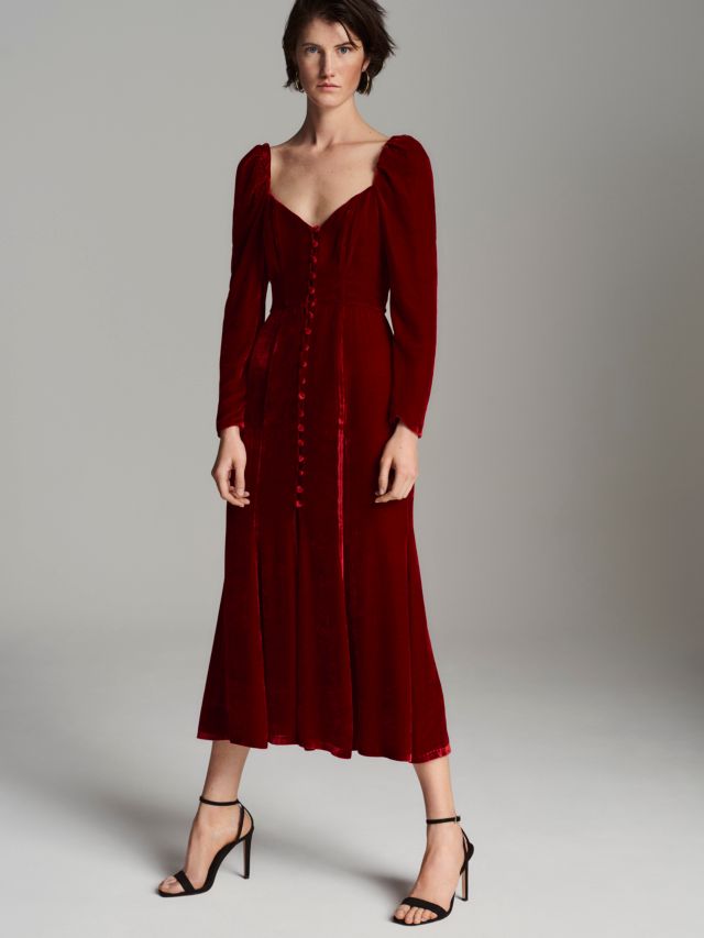 John lewis 2024 red velvet dress