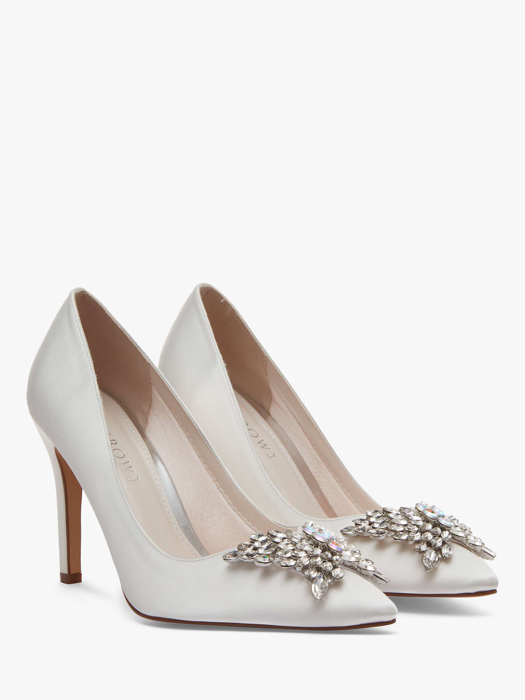 Rainbow Club Nelly Satin Jewel Court Shoes, Ivory at John Lewis & Partners
