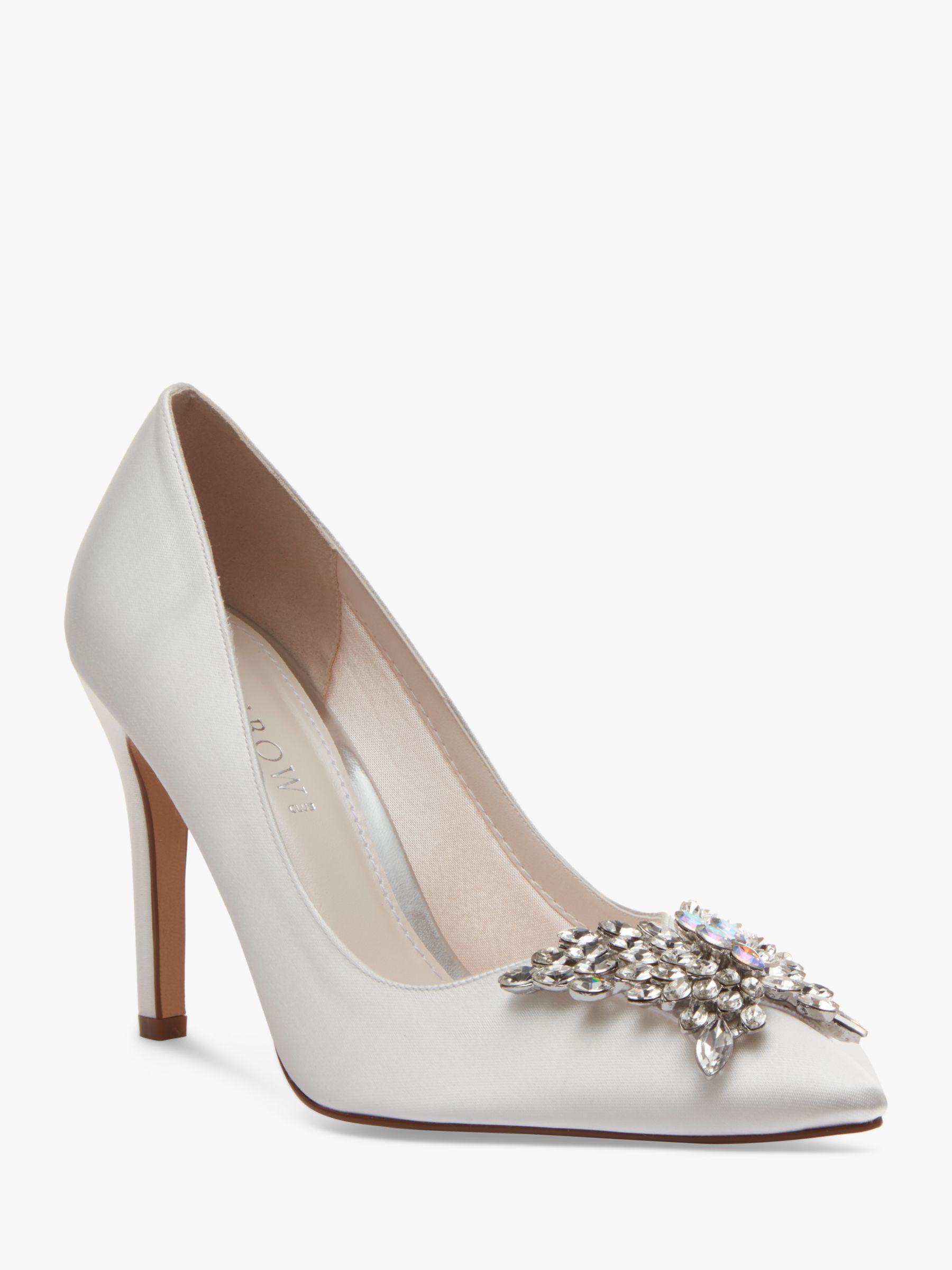 Rainbow Club Nelly Satin Jewel Court Shoes, Ivory at John Lewis & Partners