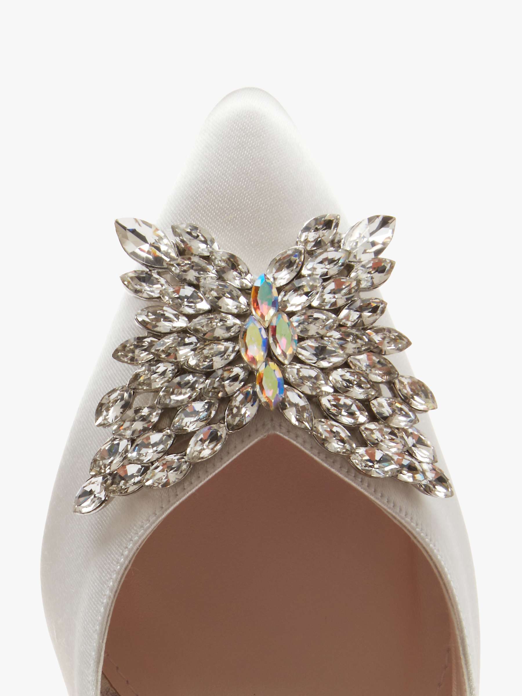 Buy Rainbow Club Nelly Satin Jewel Court Shoes, Ivory Online at johnlewis.com