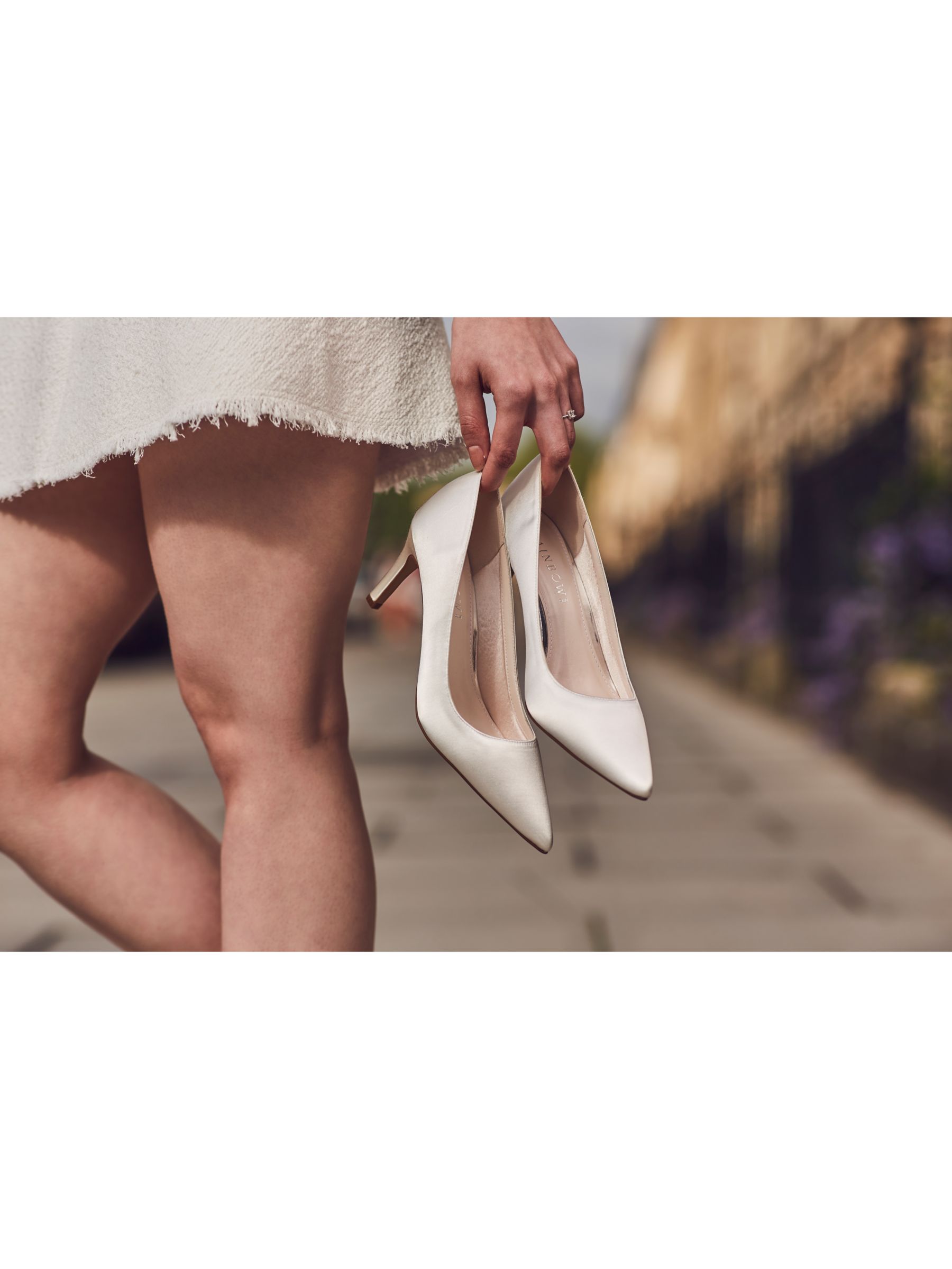 Buy Rainbow Club Morgan Satin Court Shoes, Ivory Online at johnlewis.com