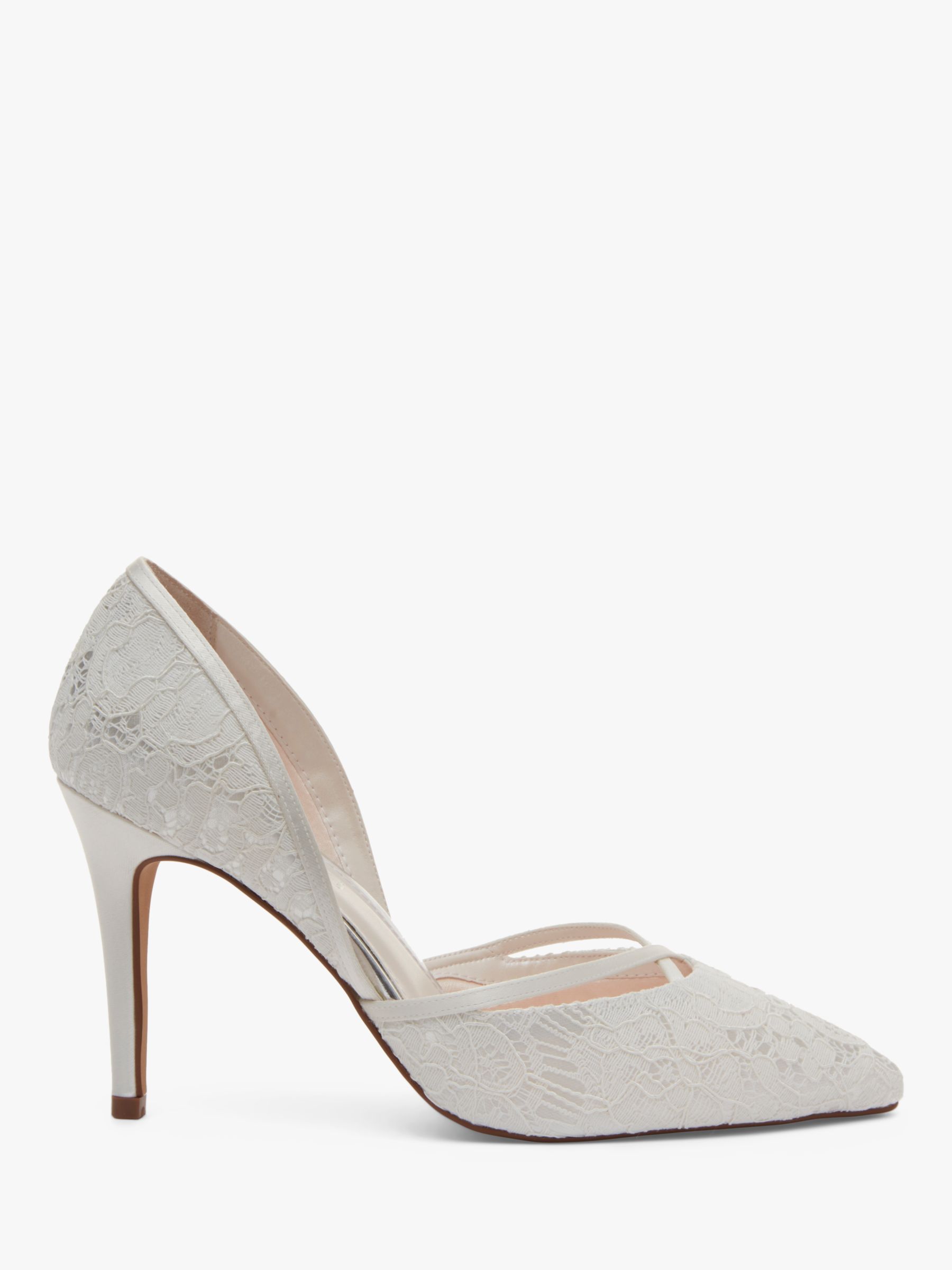 Rainbow Club Georgia Luxury Lace Pointed Court Shoes, Ivory