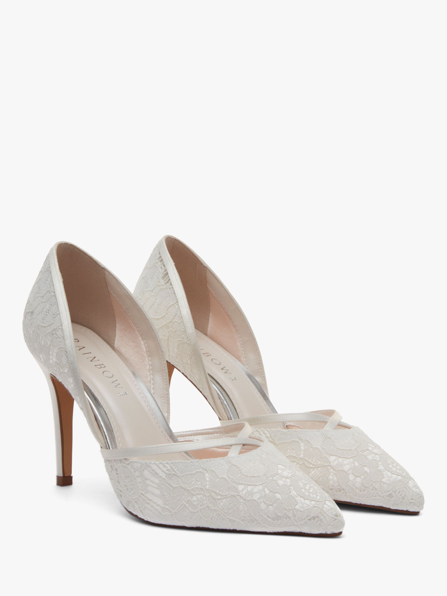 Buy Rainbow Club Georgia Luxury Lace Pointed Court Shoes, Ivory Online at johnlewis.com