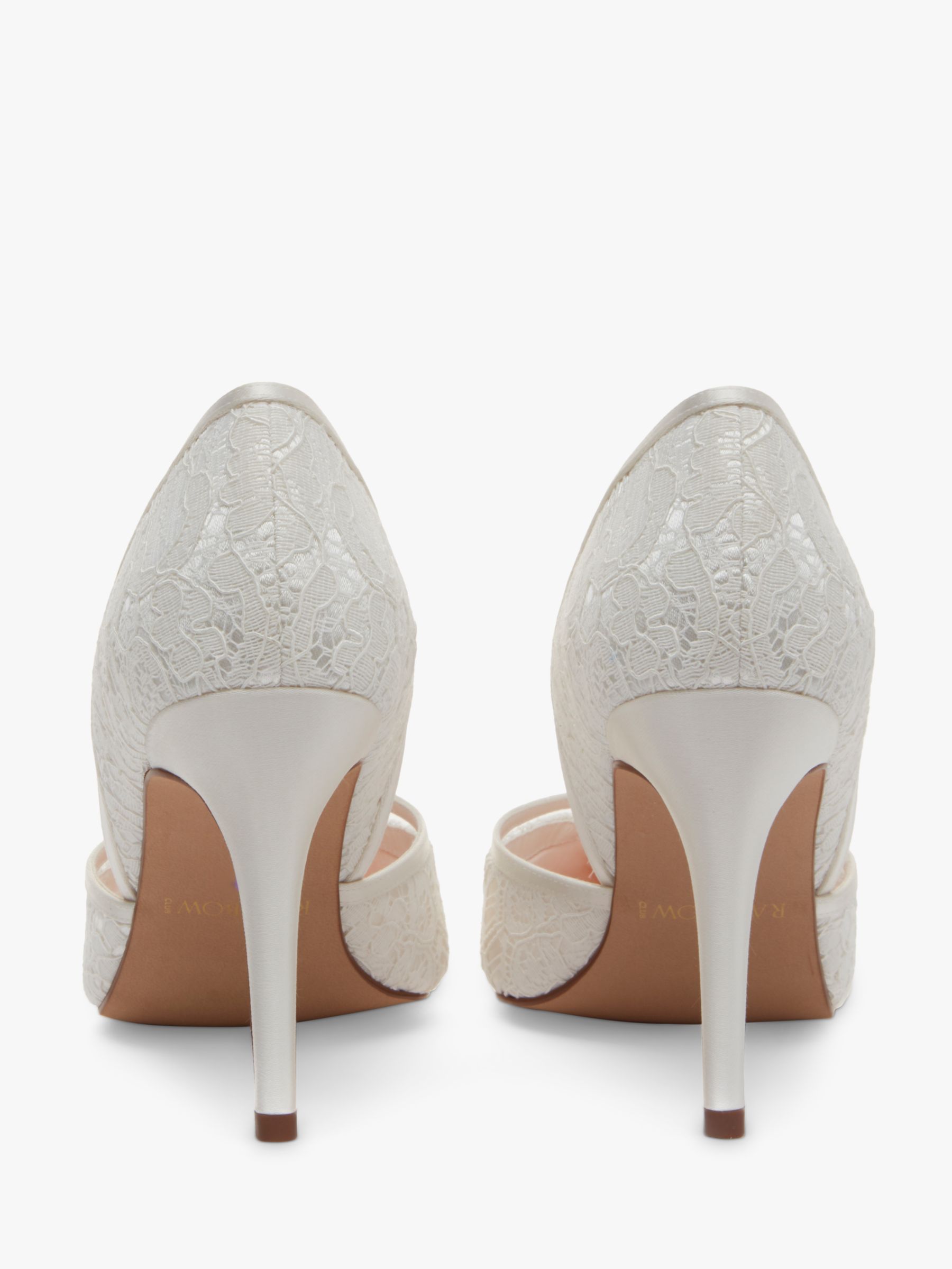 Rainbow Club Georgia Luxury Lace Pointed Court Shoes, Ivory, 3