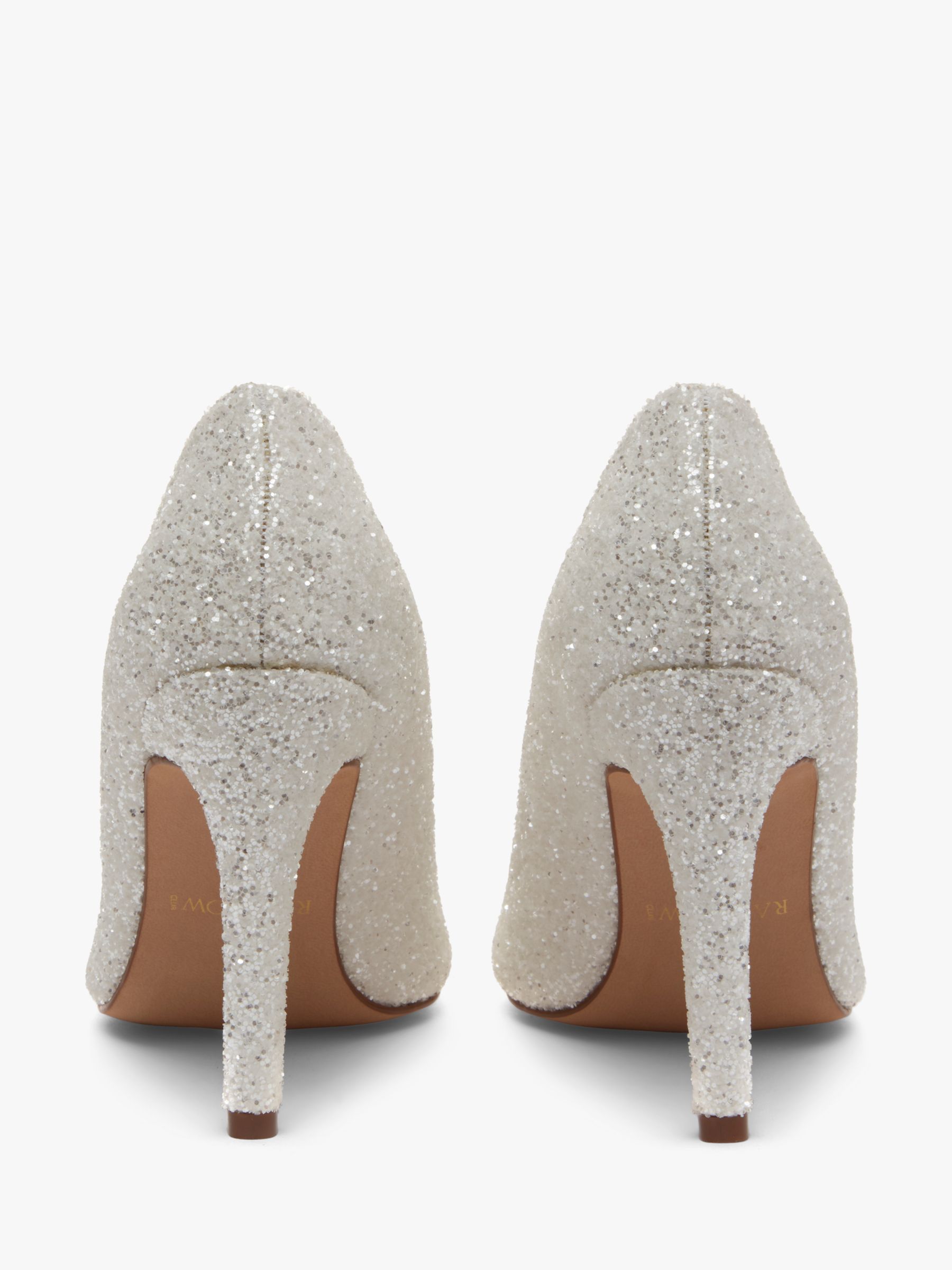 Rainbow Club Coco Snow Glitter Pointed Court Shoes, Ivory, 3