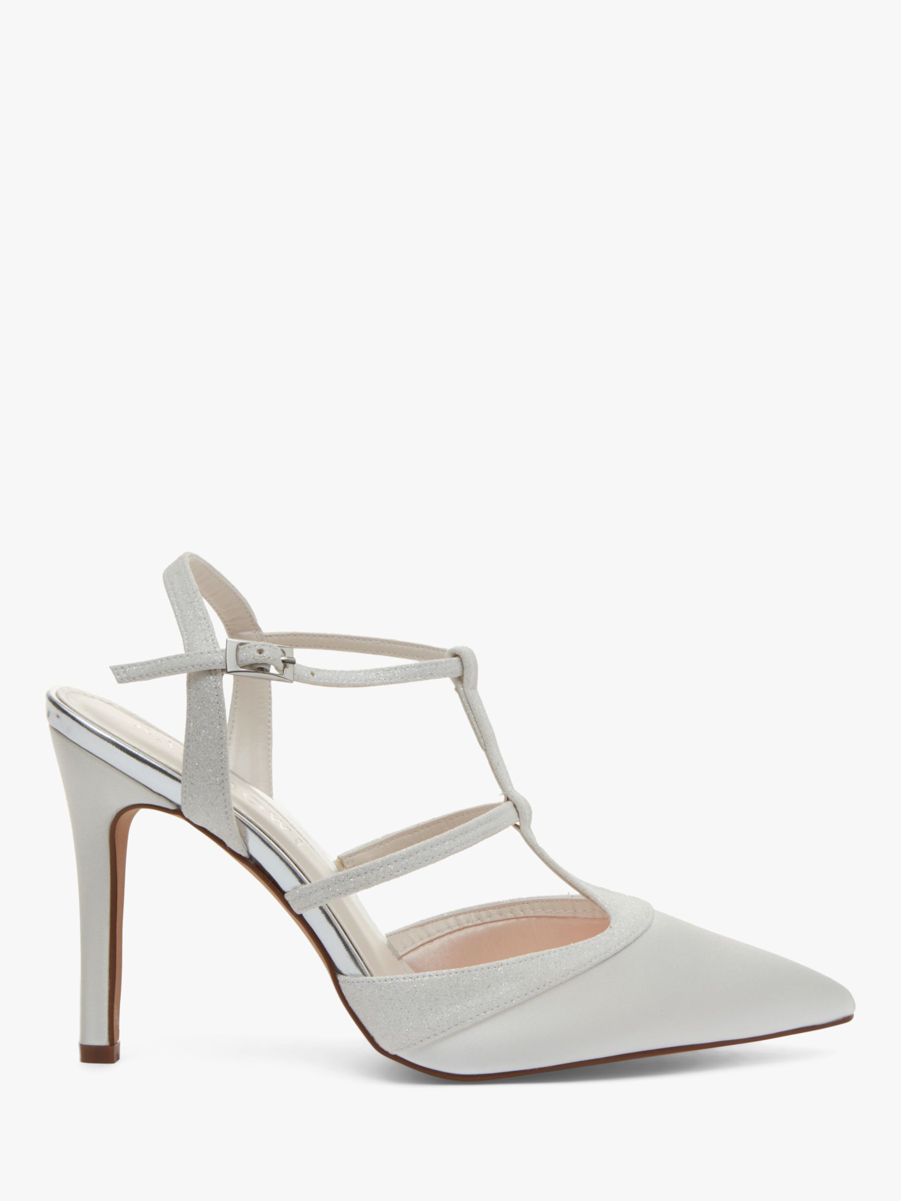 Rainbow Club Rita Satin Strappy Court Shoes, Ivory at John Lewis & Partners
