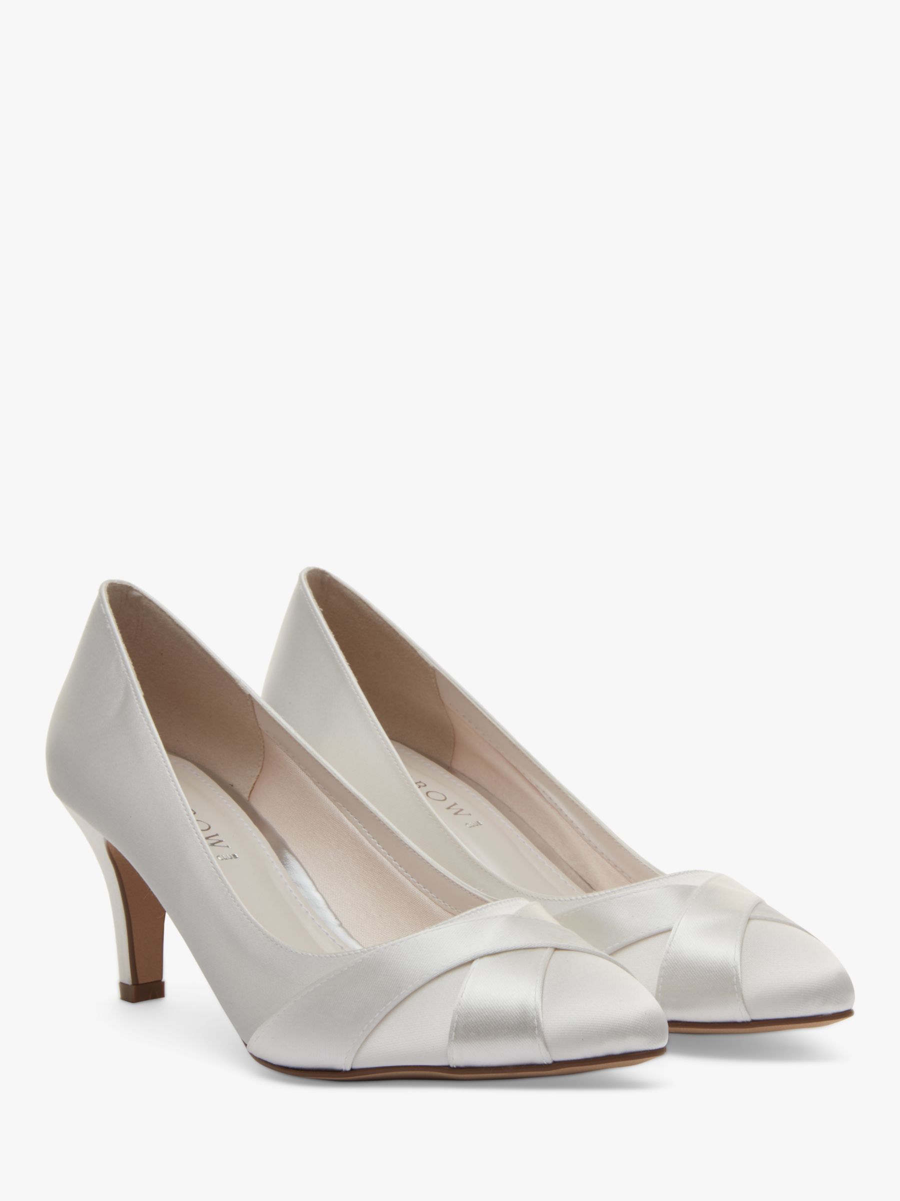 Buy Rainbow Club Wide Fit Lexi Satin Toe Point Court Shoes, Ivory Online at johnlewis.com