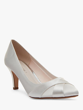 Rainbow Club Wide Fit Lexi Satin Toe Point Court Shoes, Ivory
