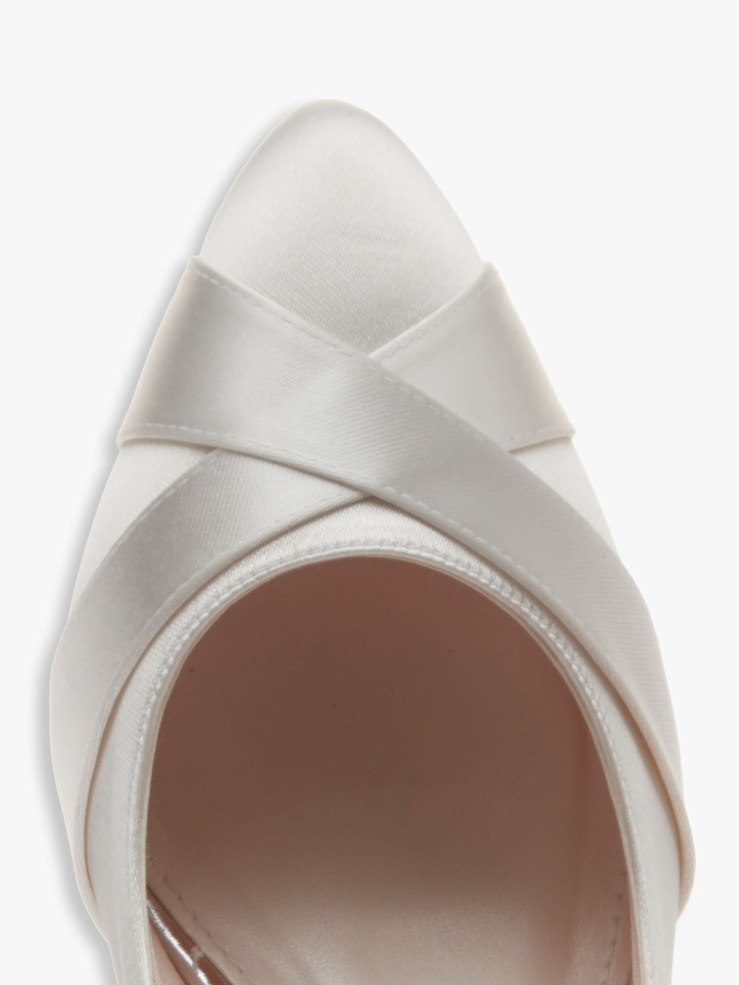 Buy Rainbow Club Wide Fit Lexi Satin Toe Point Court Shoes, Ivory Online at johnlewis.com