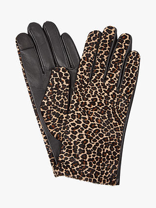 Hobbs Emma Animal Leather Gloves, Mini Leopard