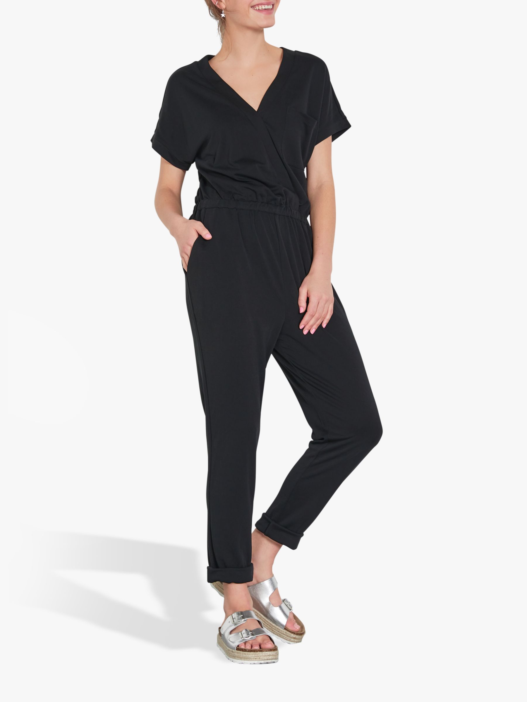 hush Jersey Pique Jumpsuit, Washed Black