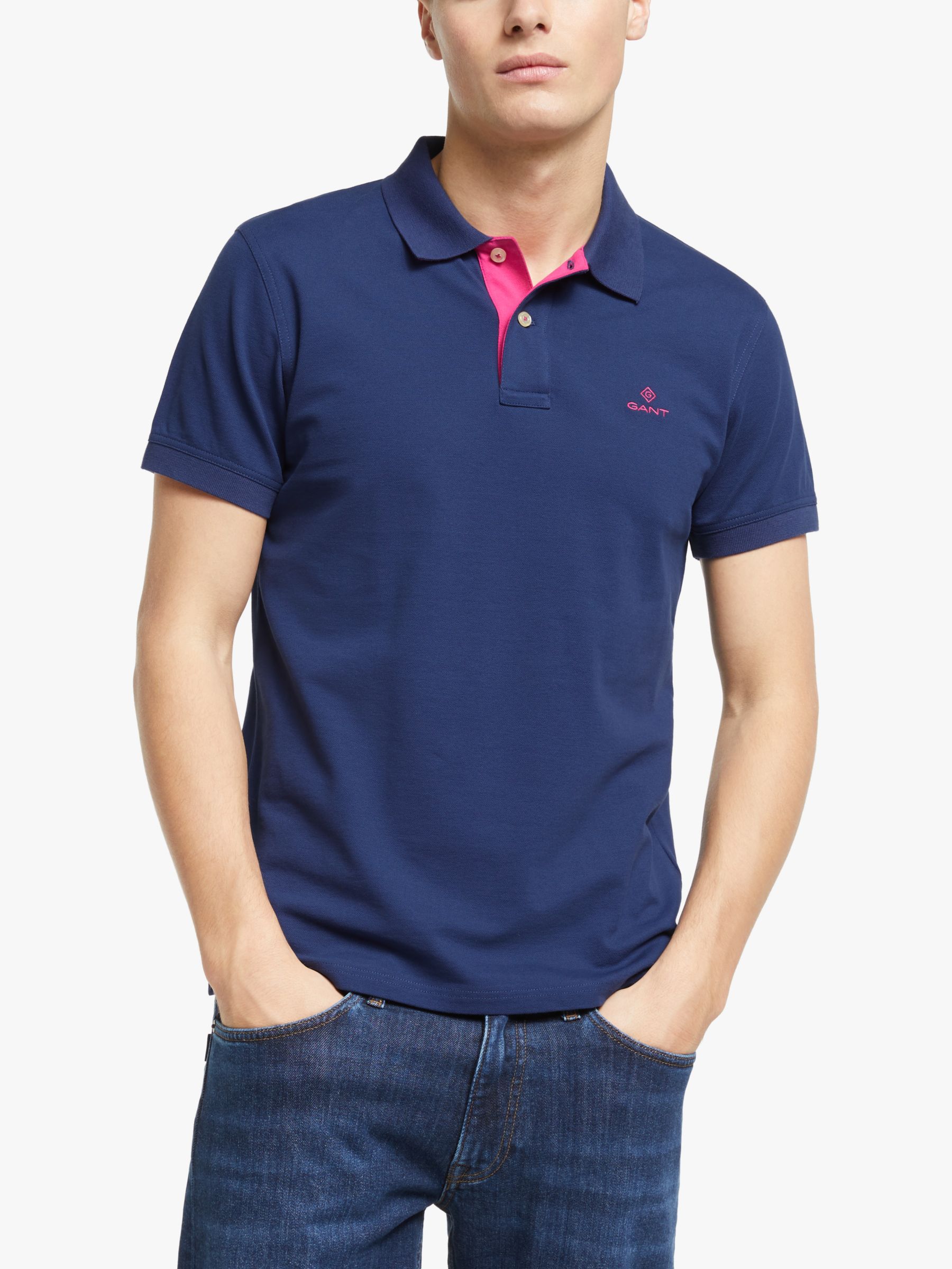 GANT Contrast Collar Pique Short Sleeve Polo Shirt