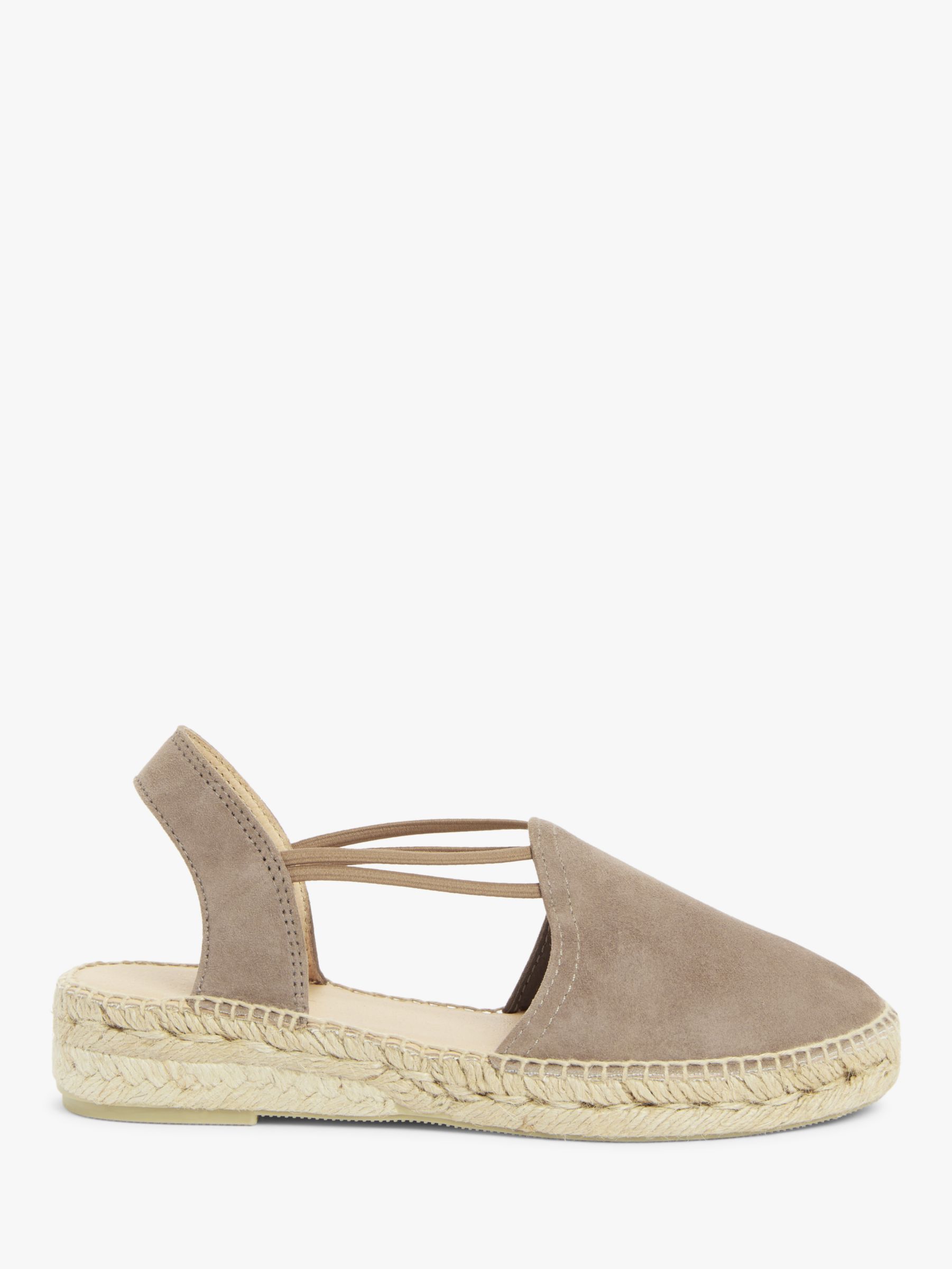 John Lewis Nuria Suede Espadrille Sandals, Neutral Taupe, 3