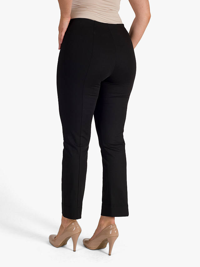 Chesca Zip Detail Stretch Trousers, Black