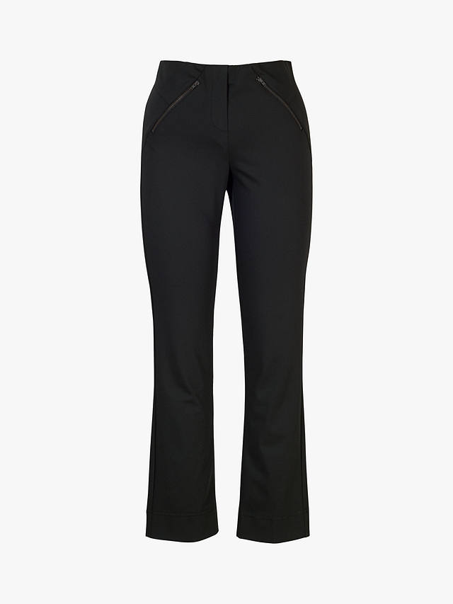 Chesca Zip Detail Stretch Trousers, Black