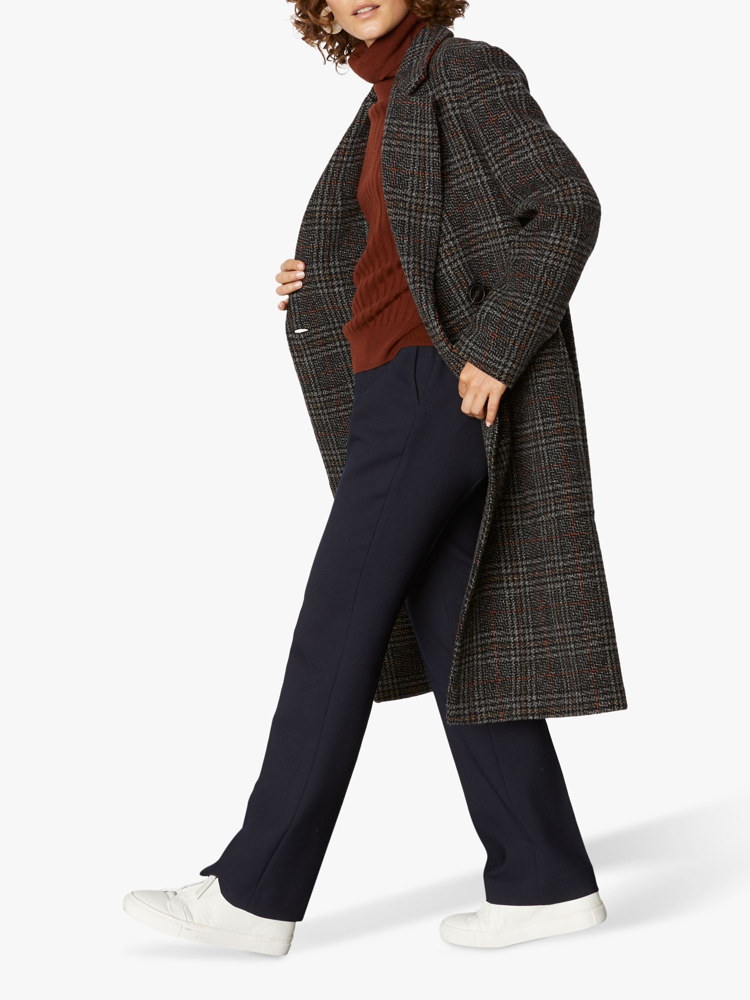 maxi check coat