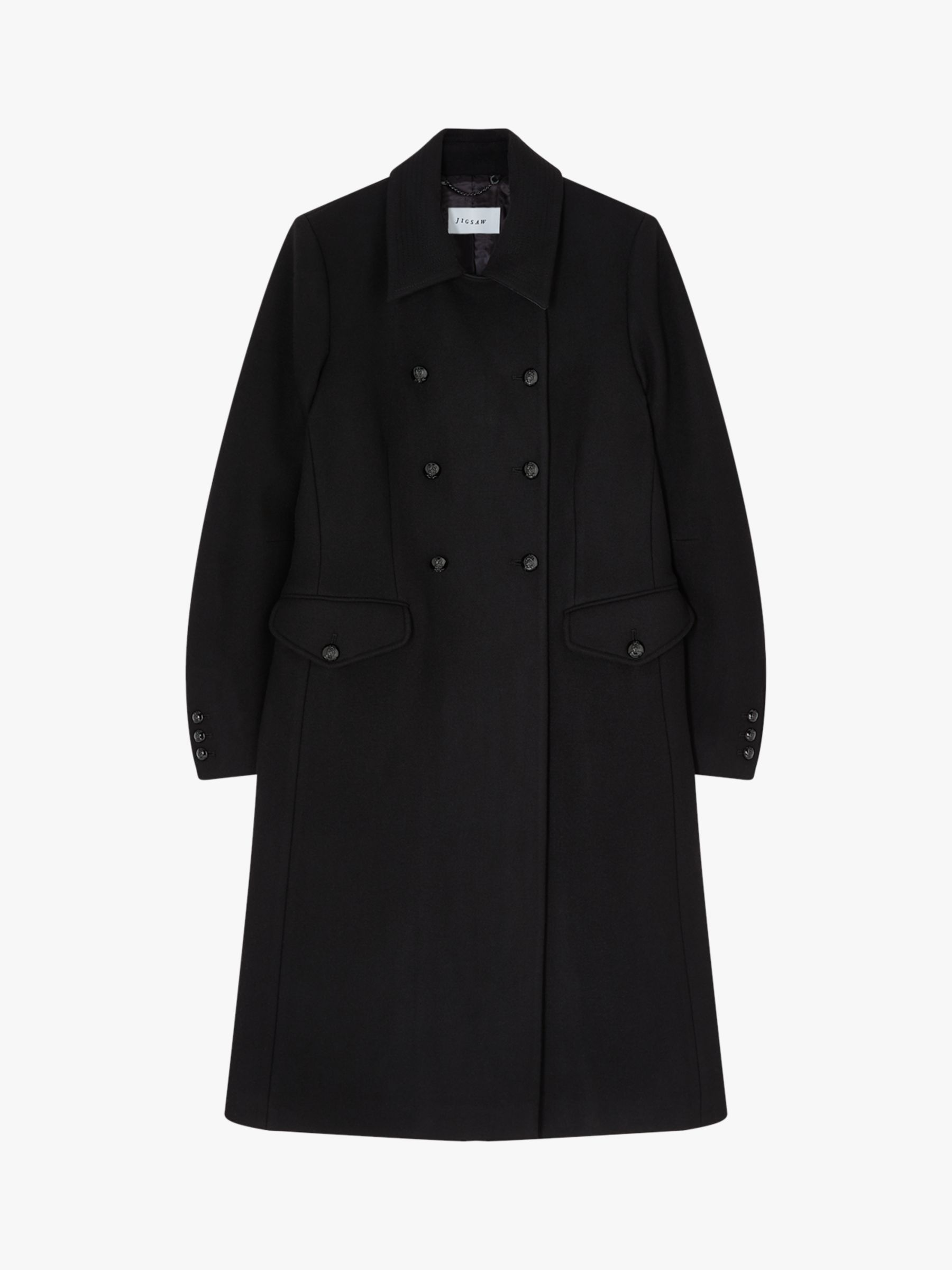 Jigsaw Modern Wool Coat, Black