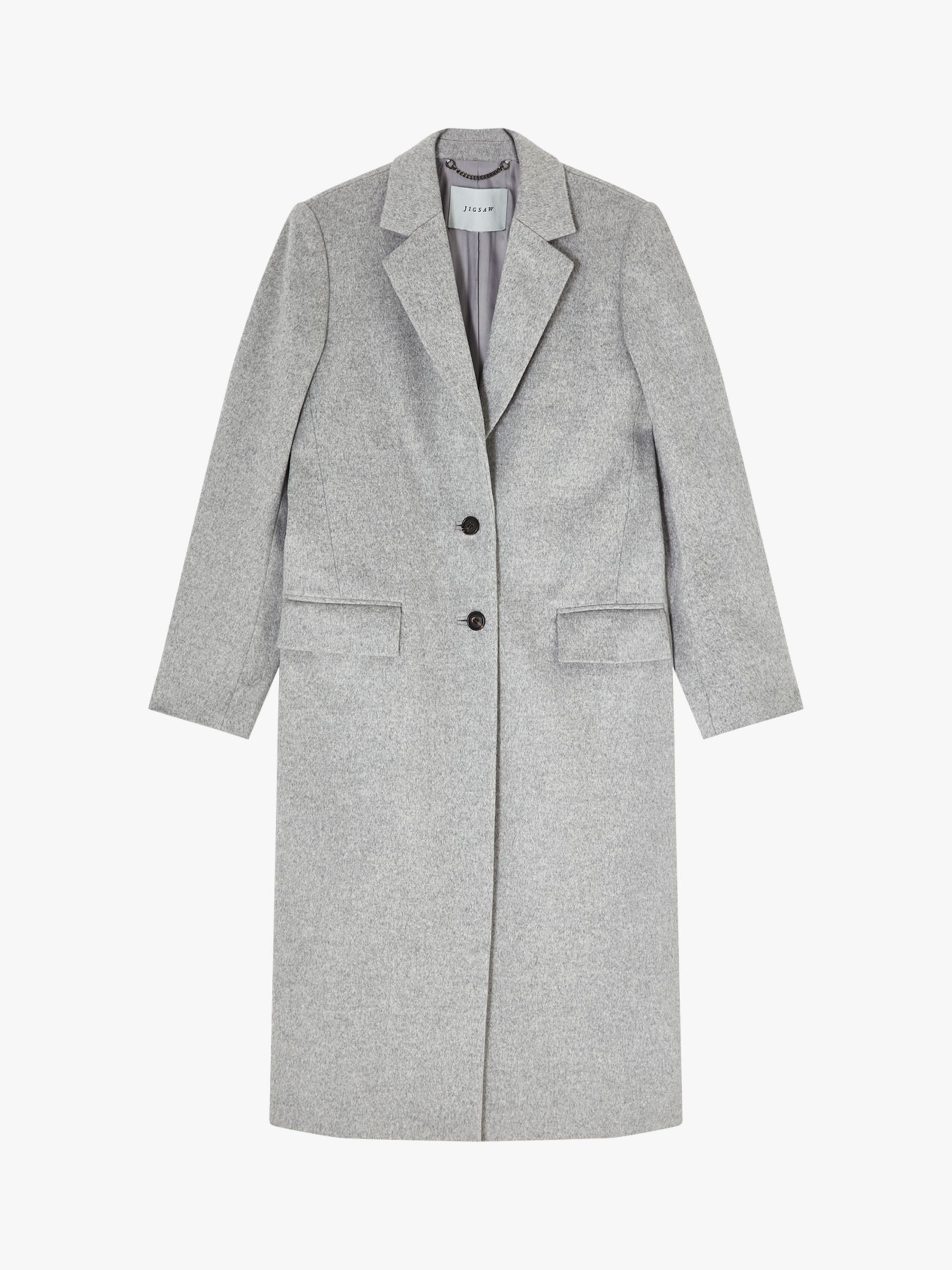 Jigsaw Wool Luxe Long City Coat, Grey