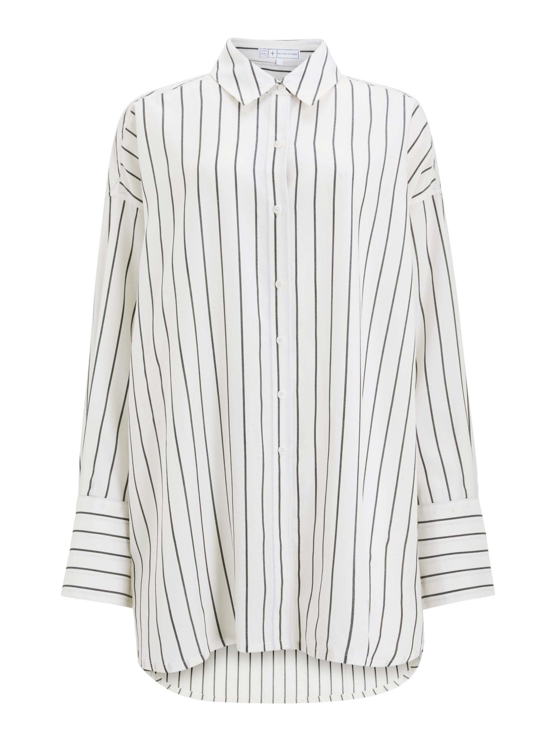 Mother of Pearl Tencel™ Stripe Shirt, Ivory/Navy