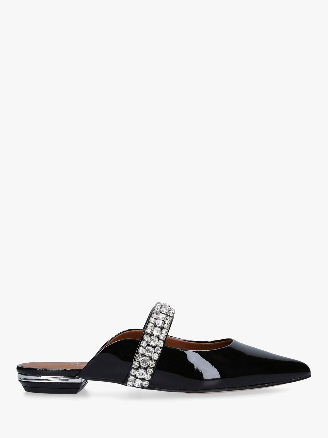 Kurt Geiger London Princely Patent Embellished Mules, Black at John ...