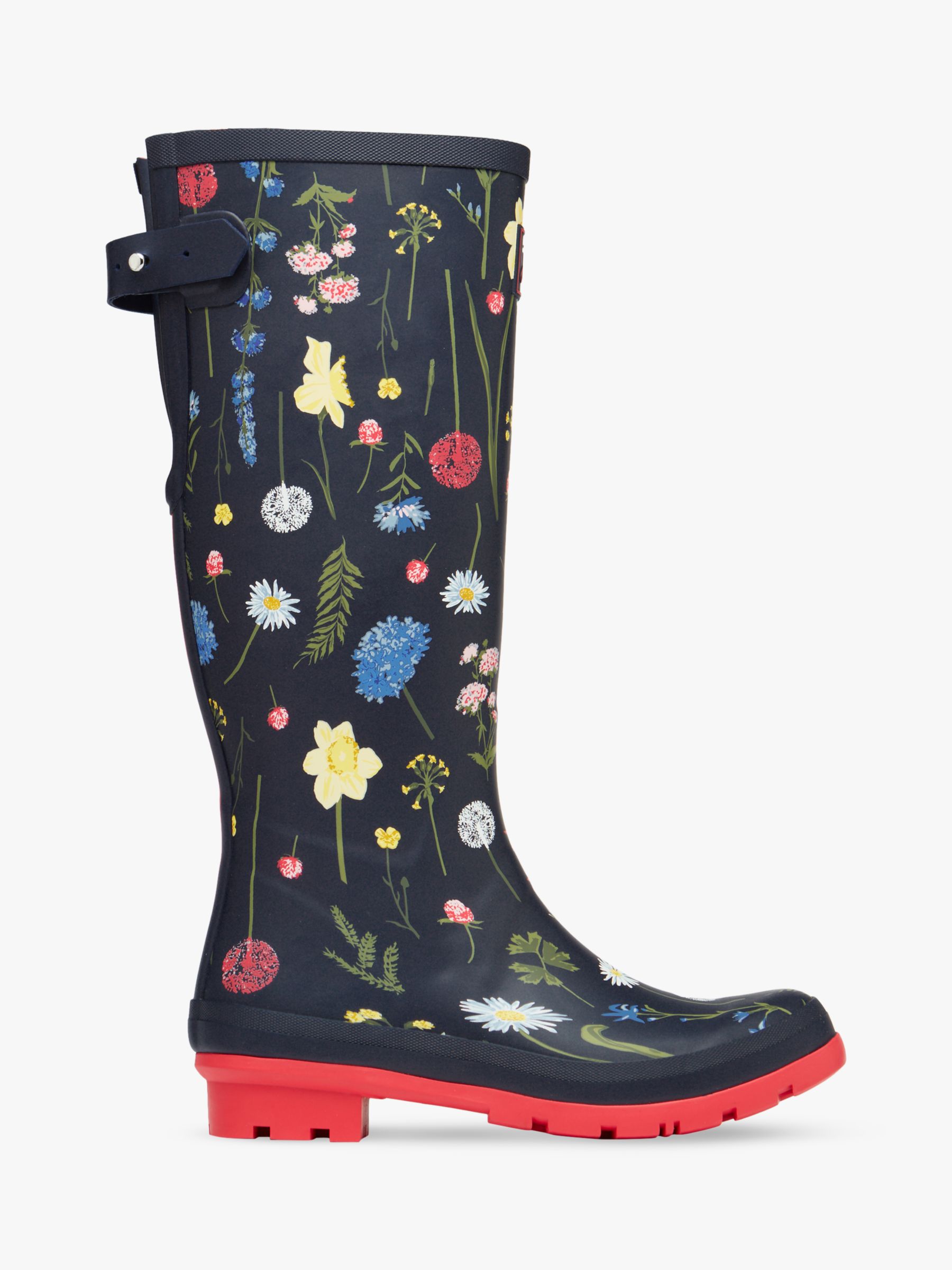 Joules Spring Flowers Wellington Boots, Navy