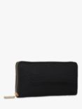 Whistles Leather Shiny Croc Long Purse, Black