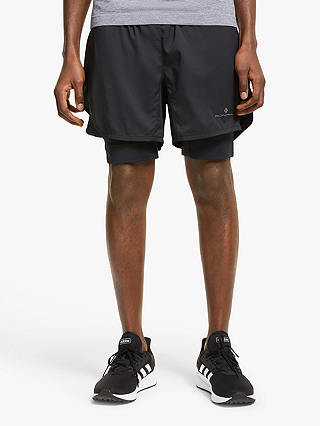 Ronhill Stride Revive Twin 5" Running Shorts, All Black