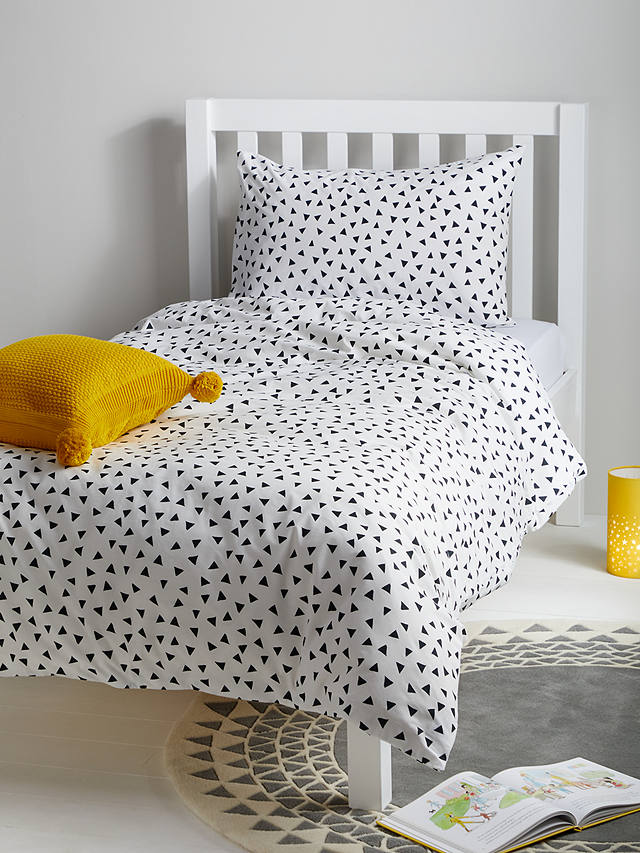 John Lewis Geometric Cotton Duvet Cover, Grey And White Single Bedding Sets
