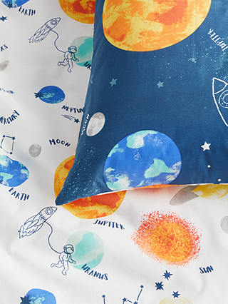 Dark Reversible Cotton Duvet Cover, Glow In The Dark Space Planets Duvet Cover And Pillowcase Set