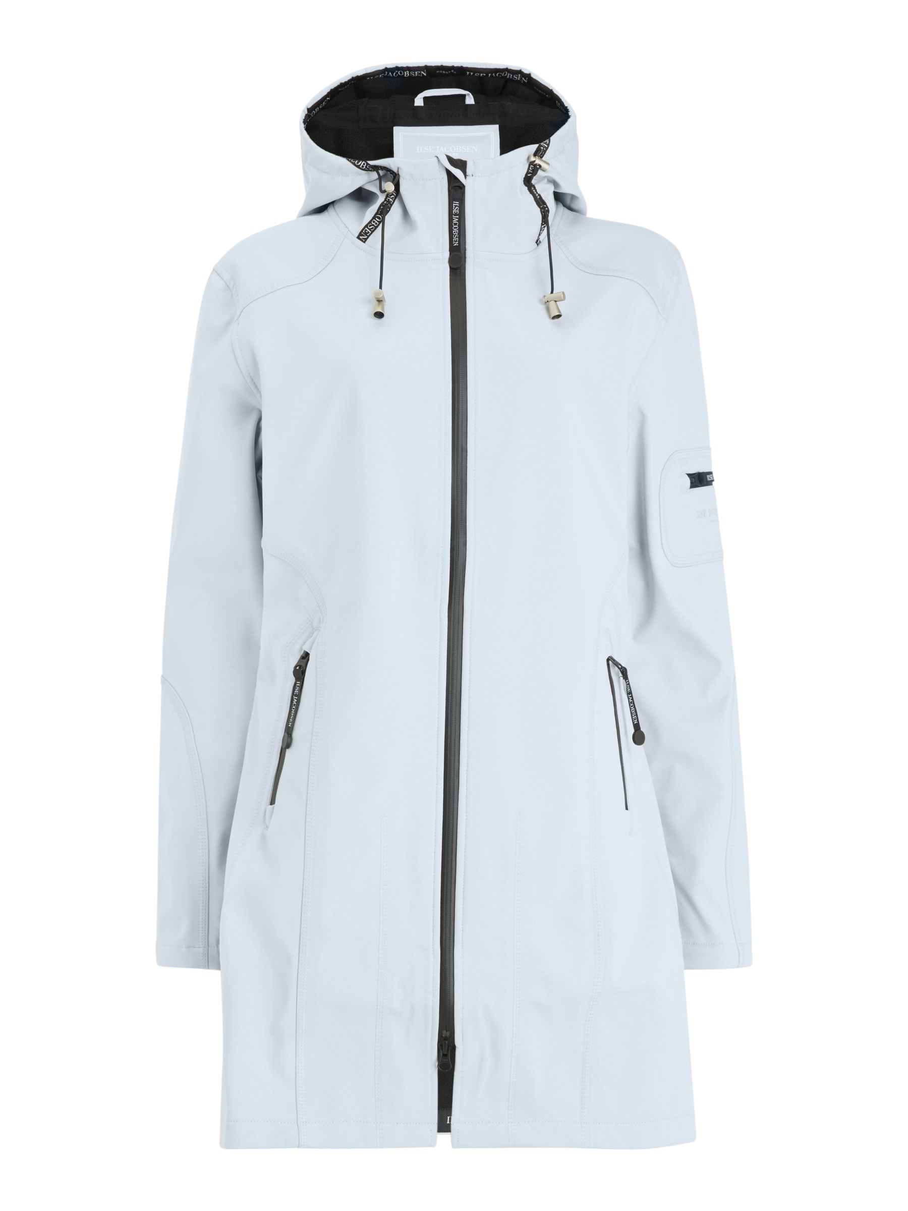 Ilse Jacobsen Hornbæk 3/4 Length Raincoat, White Blue at John Lewis ...