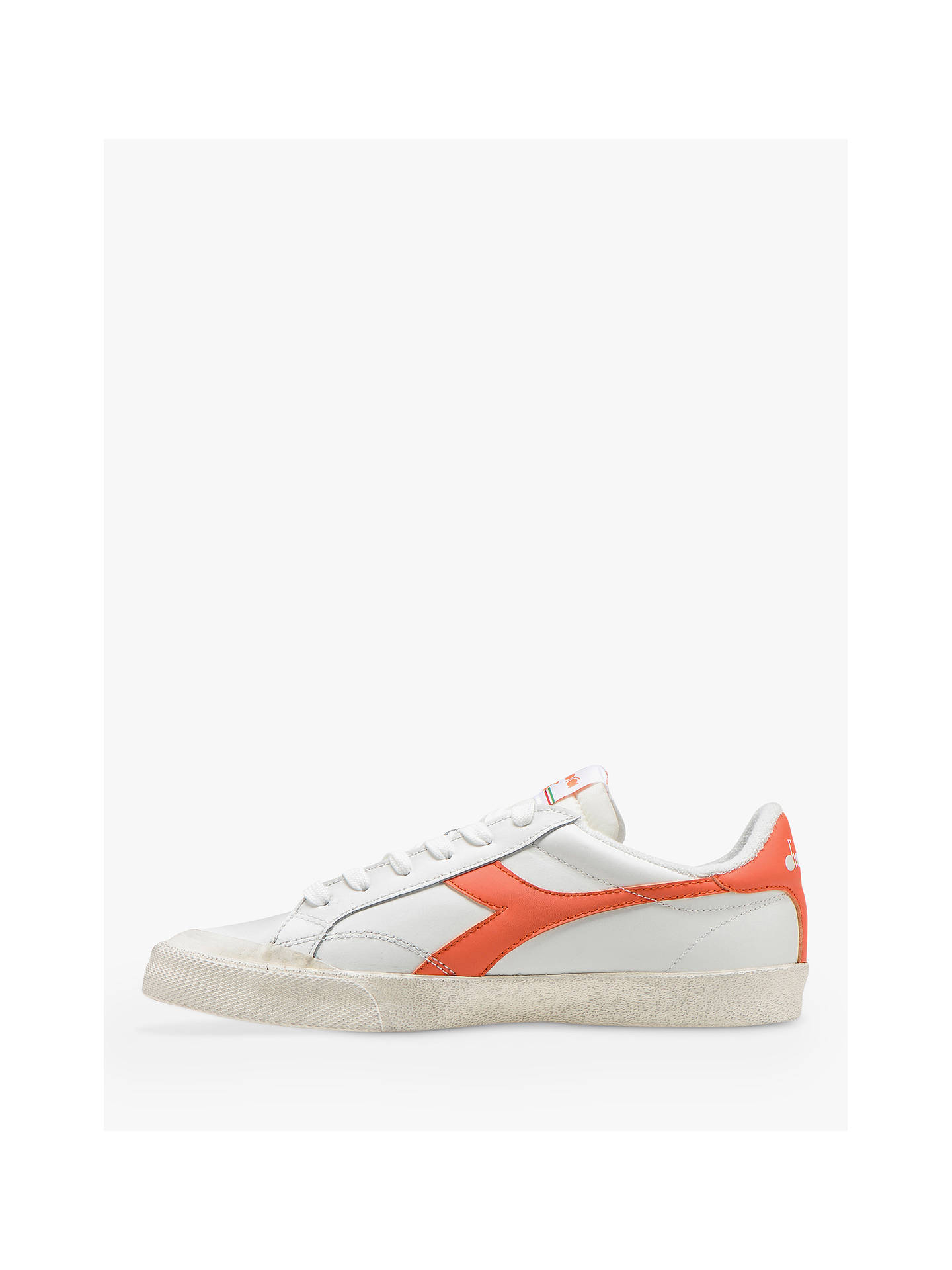 Diadora Melody Leather Dirty Trainers | White/Camelia at John Lewis ...