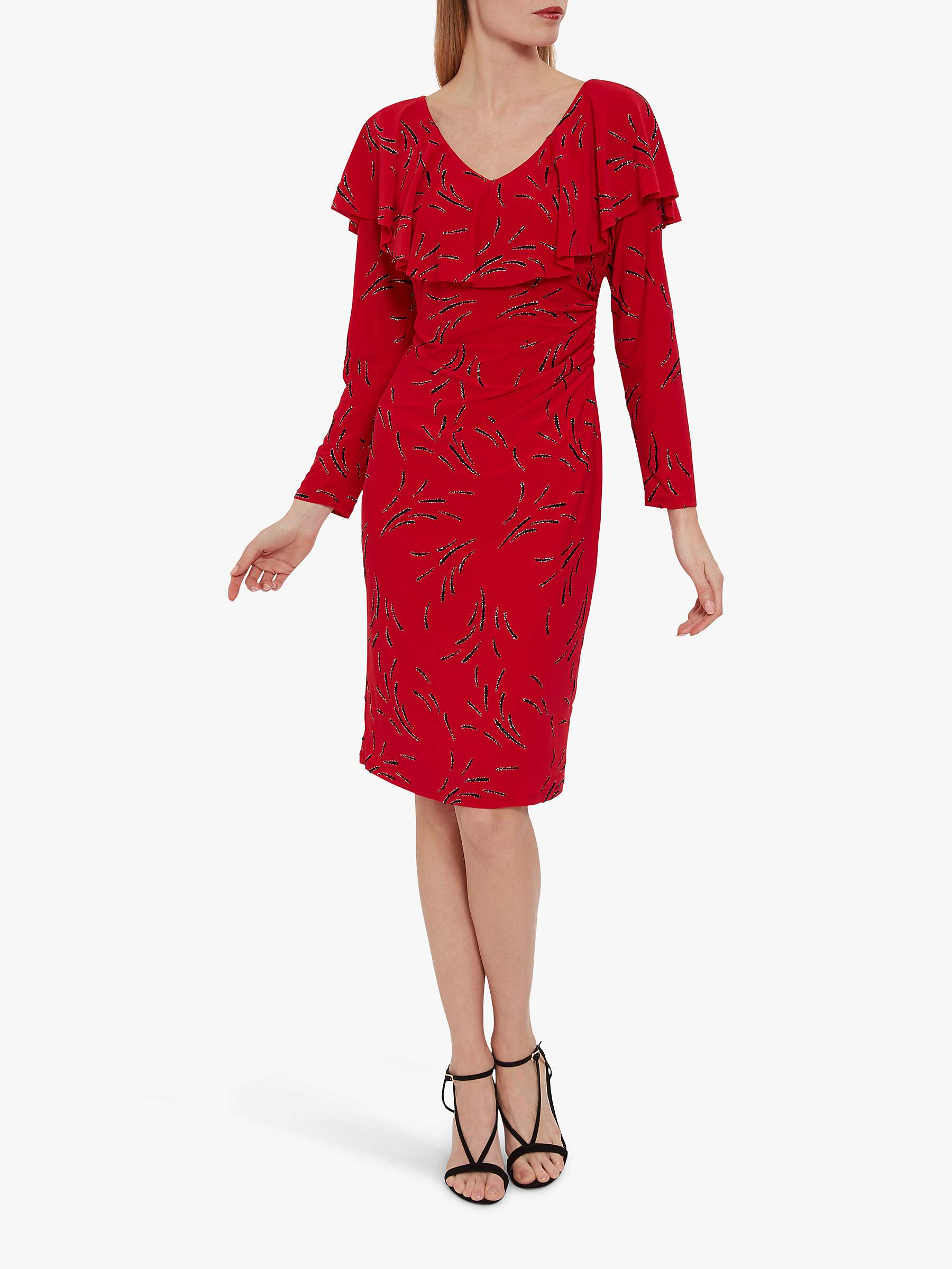 Buy Gina Bacconi Suuri Frill Dress, Red Online at johnlewis.com