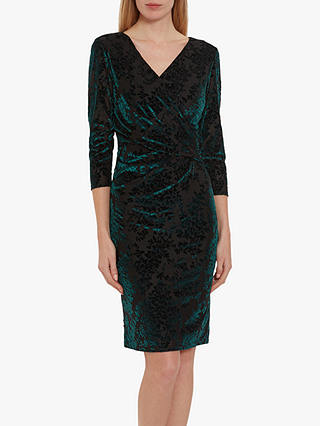 Gina Bacconi Liara Velvet Dress, Emerald