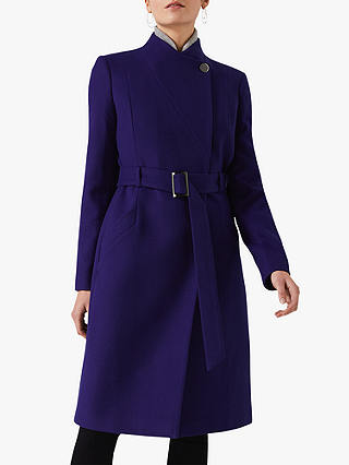 Phase Eight Susie Stand Up Collar Coat, Purple