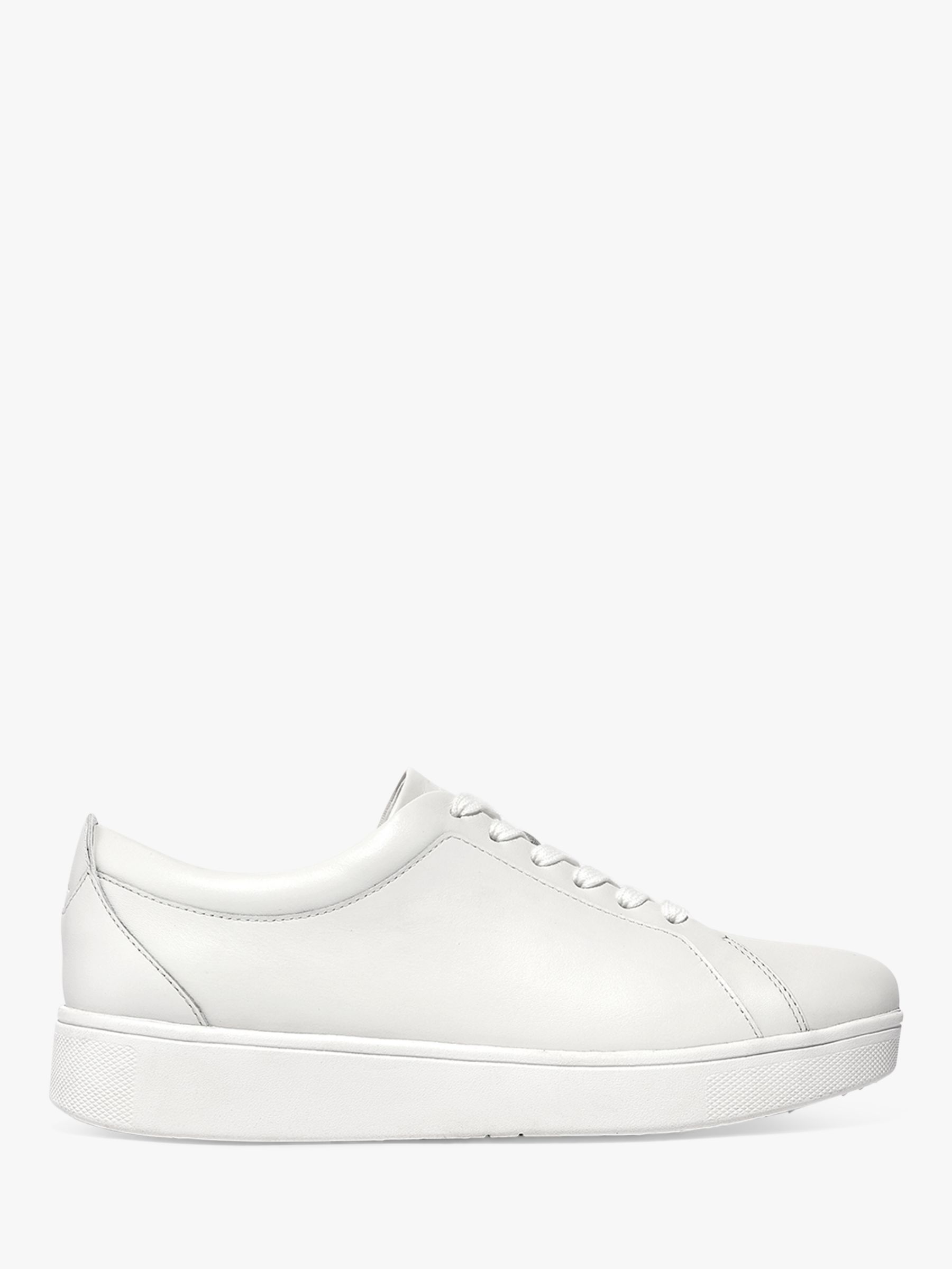 FitFlop Rally Lace Up Leather Trainers, Urban White at John Lewis ...