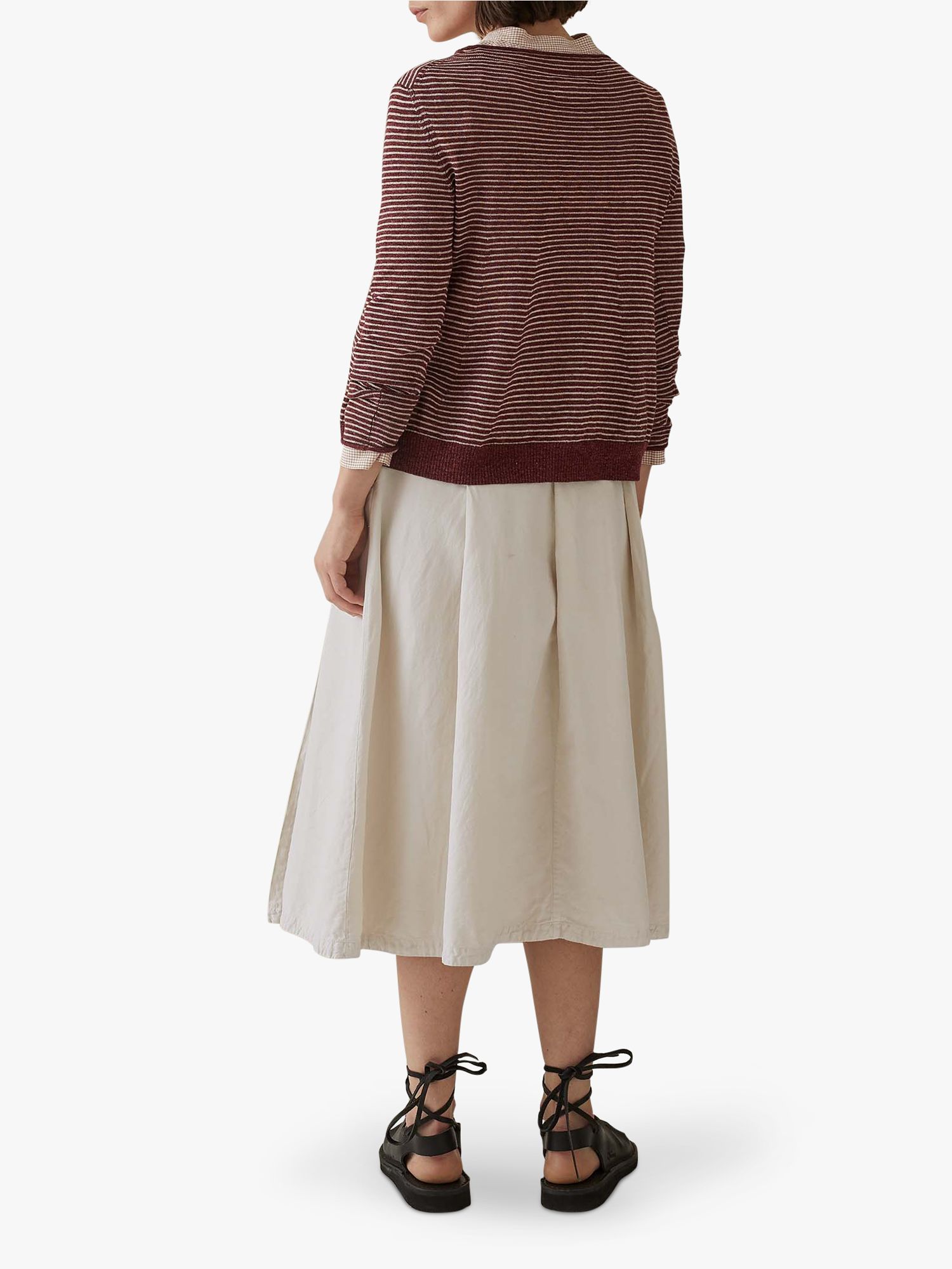 Toast Freya Cotton Linen Wrap Skirt, Parchment