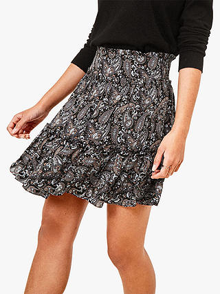 Oasis Paisley Tiered Mini Skirt, Multi