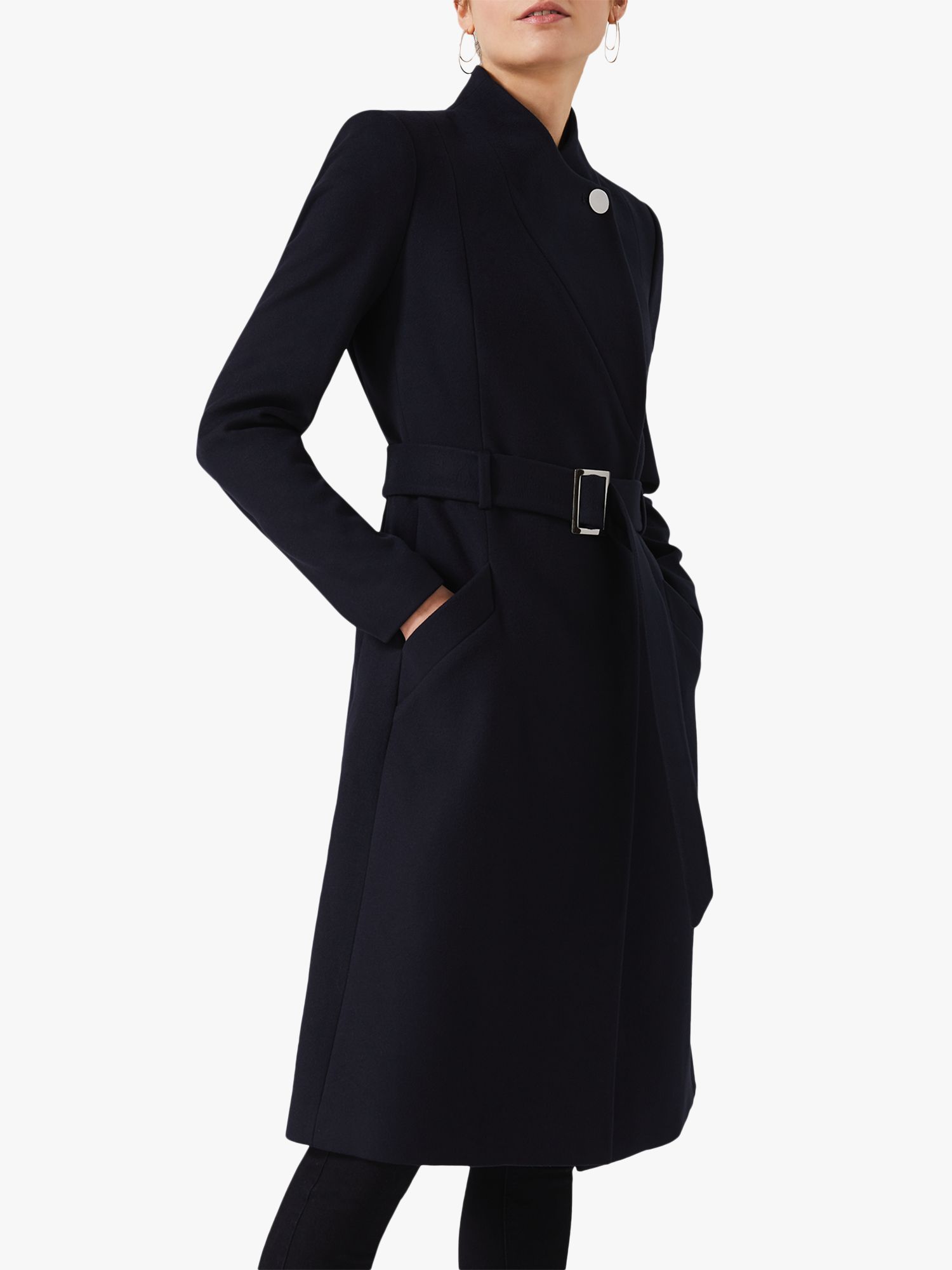 Phase Eight Susie Stand Up Collar Coat, Navy