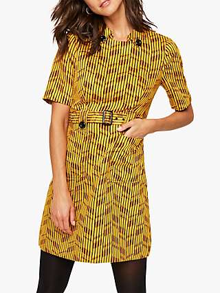 Damsel in a Dress Doria Abstract Print Mini Dress, Yellow/Red