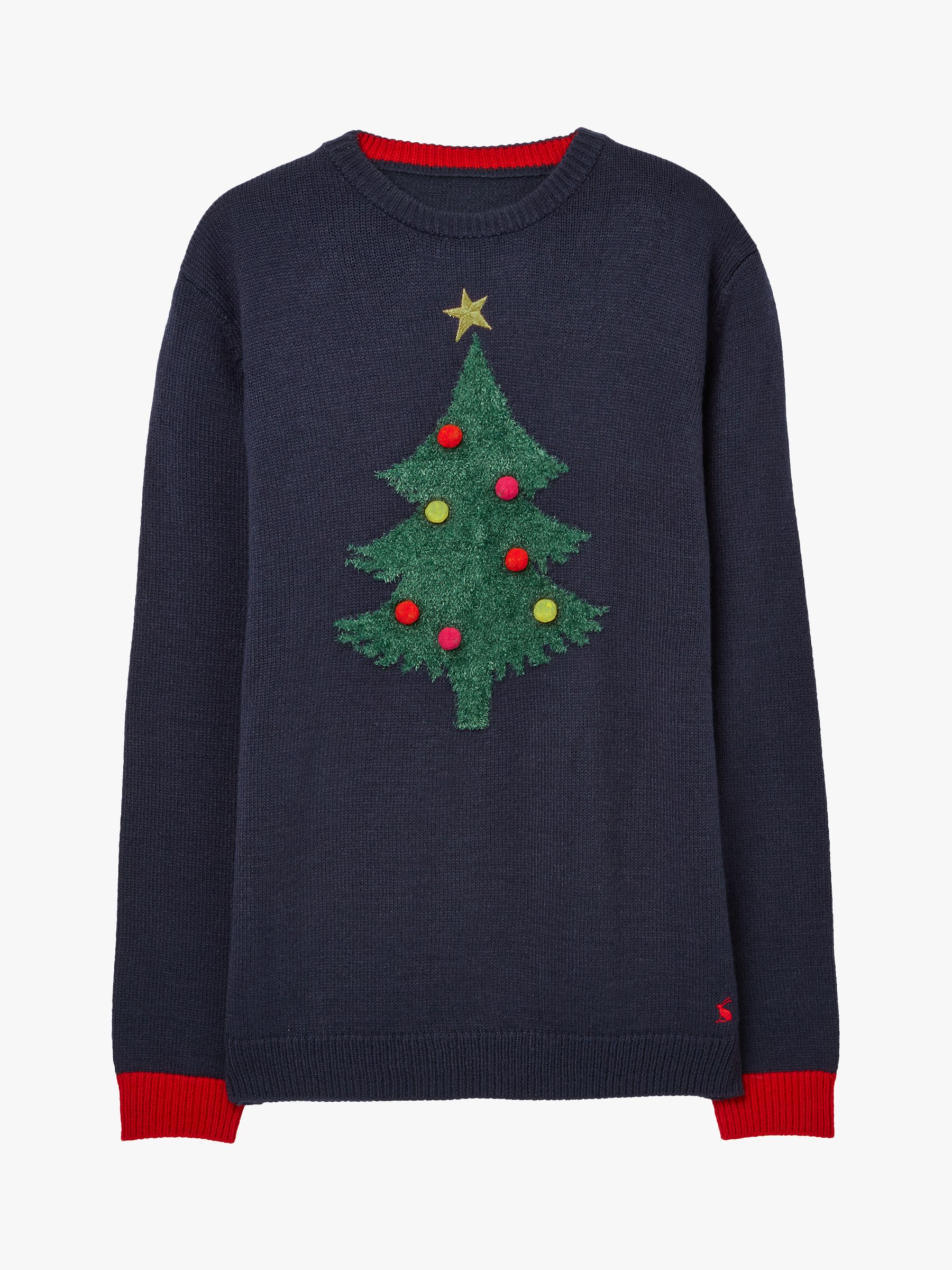 Joules Cracking Christmas Tree Jumper, Navy at John Lewis &amp; Partners