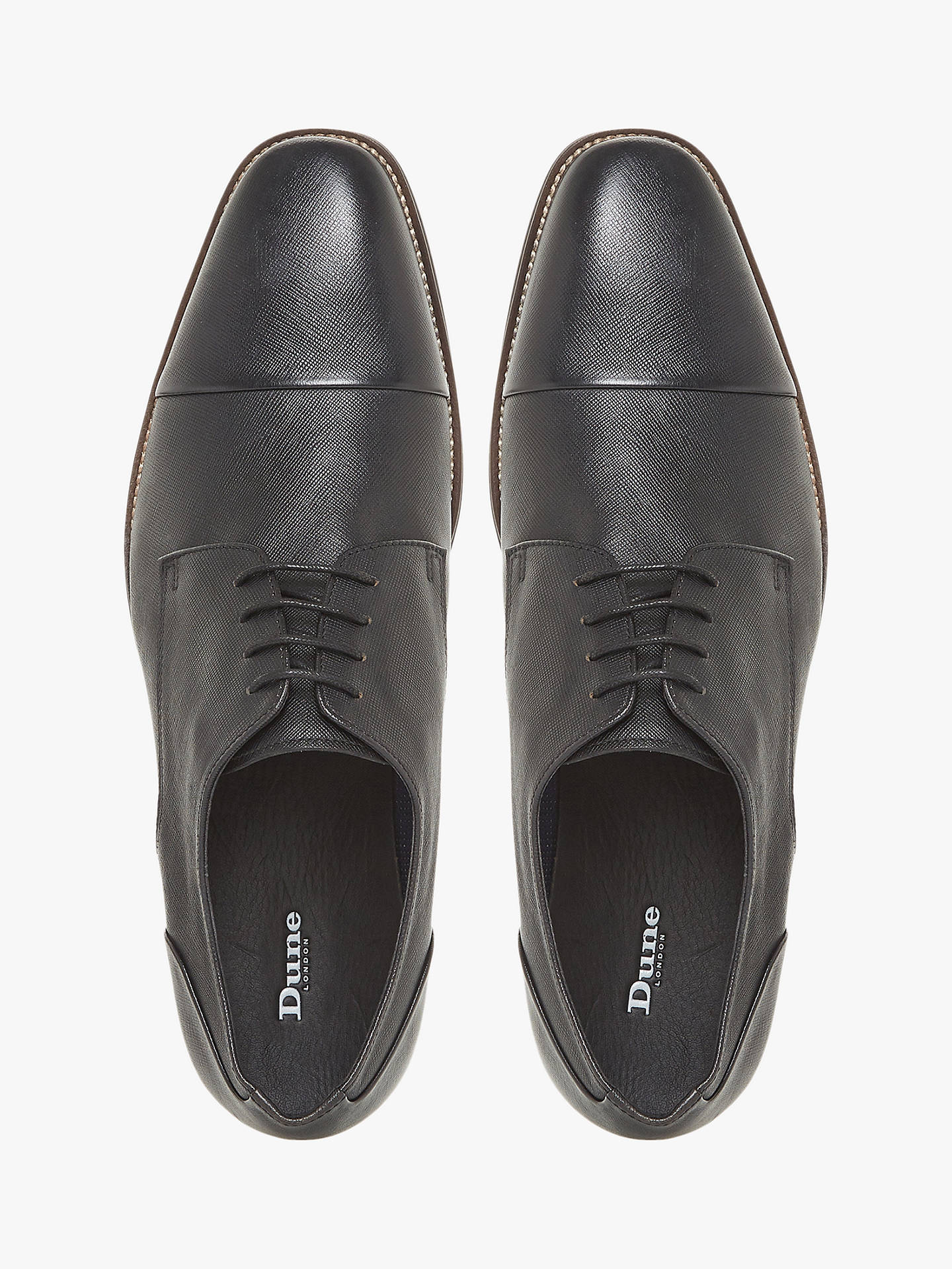 Dune Scan Leather Saffiano Lace Up Formal Shoes, Black at John Lewis ...