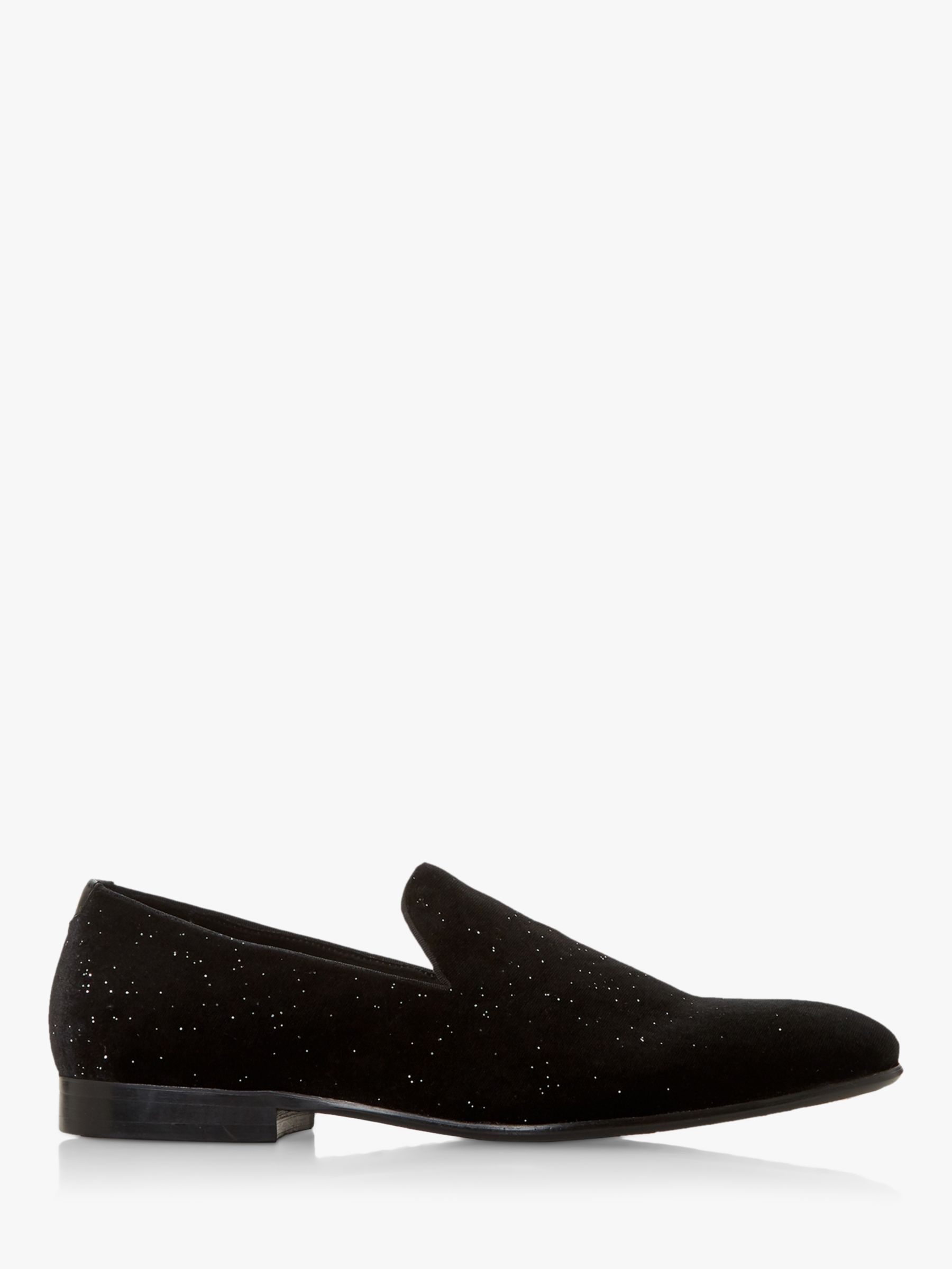 Dune Stargazes Flecked Round Toe Velvet Loafers, Black