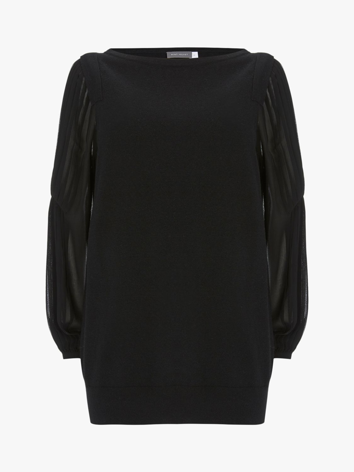 Mint Velvet Sheer Sleeve Jumper, Black