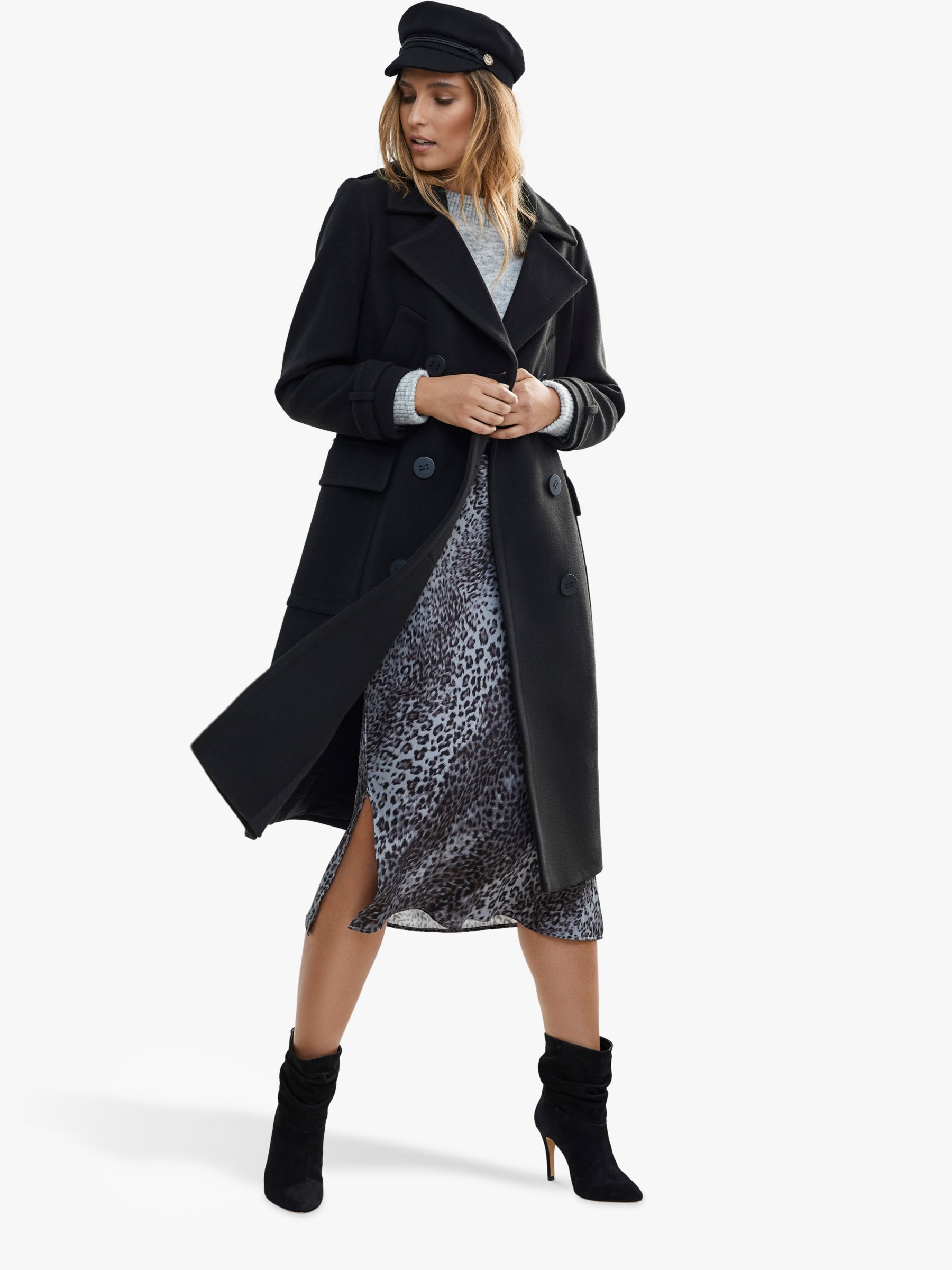 Download Mint Velvet Layered Animal Print Slip Dress Grey Multi At John Lewis Partners