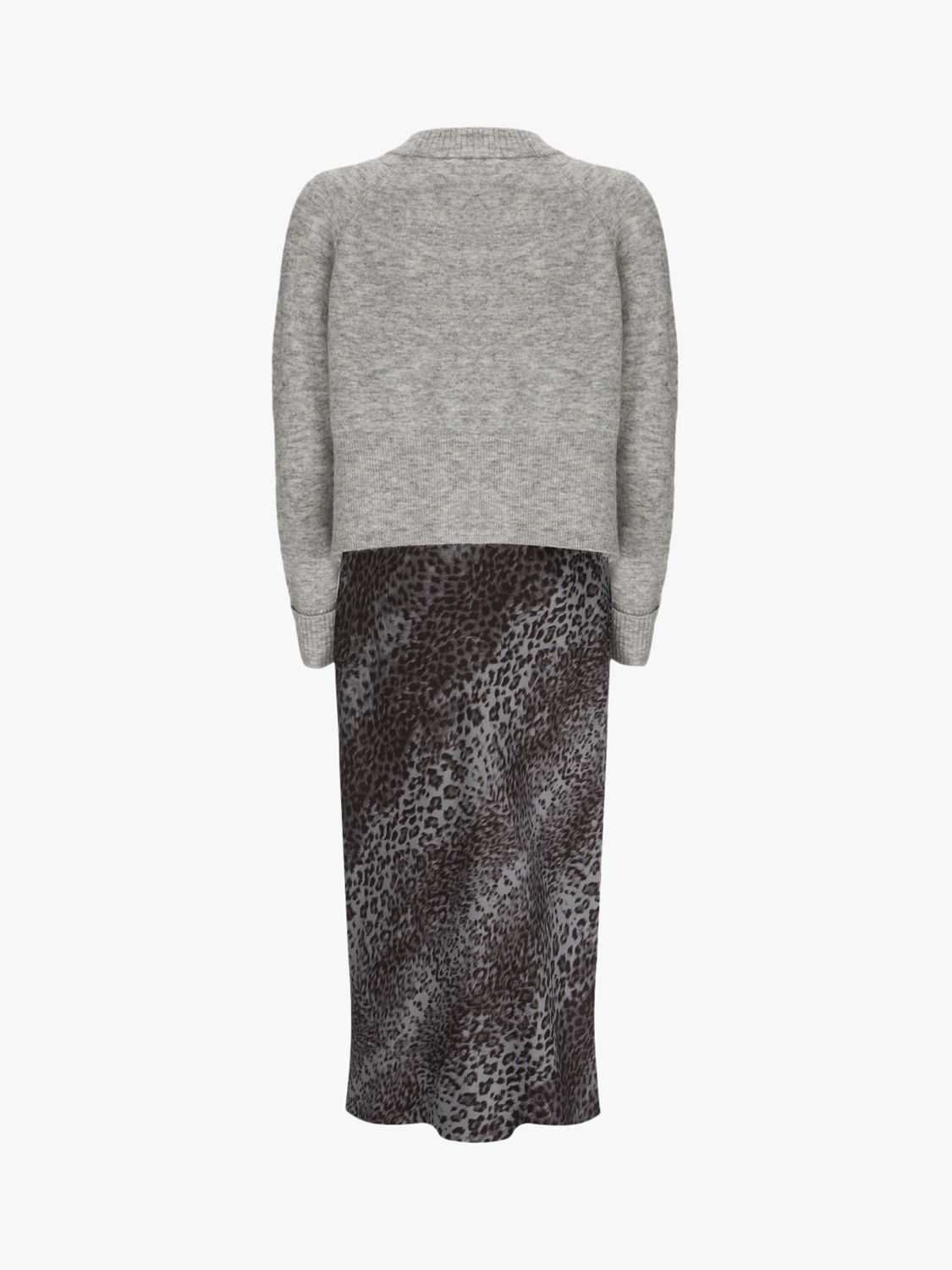 Download Mint Velvet Layered Animal Print Slip Dress Grey Multi At John Lewis Partners