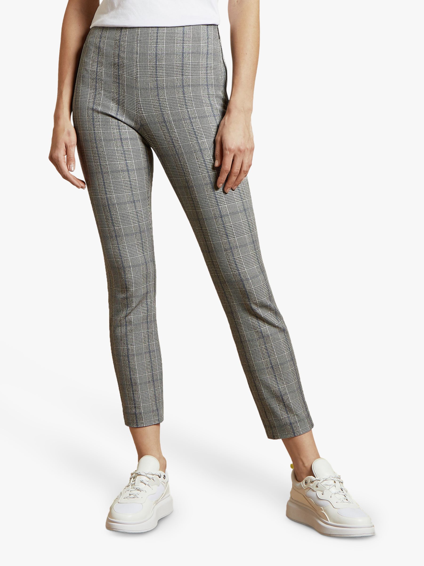 Ted Baker Banria Check Skinny Check Trousers, Grey Mid